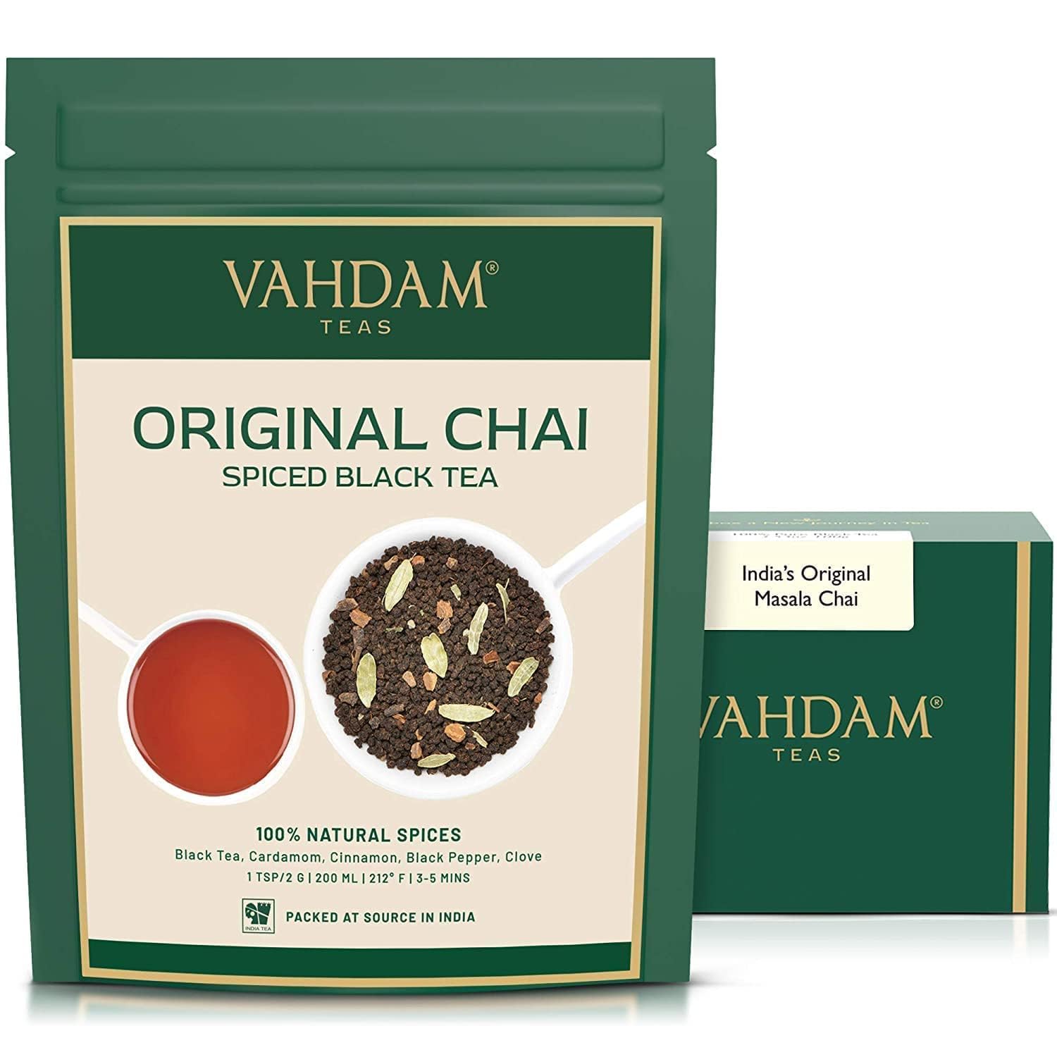 VAHDAM, Organic Turmeric Ginger Herbal Tea Bags (100 Pyramid Tea Bags) Caffeine Free, Non GMO, Gluten Free | 100% Pure Herbal Blend - Savory & Spicy | Plant-Based Tea Bags | Resealable Ziplock Pouch