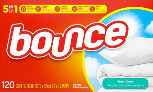Bounce Dryer Sheets Laundry Fabric Softener, Fresh Linen Scent, 240 Count