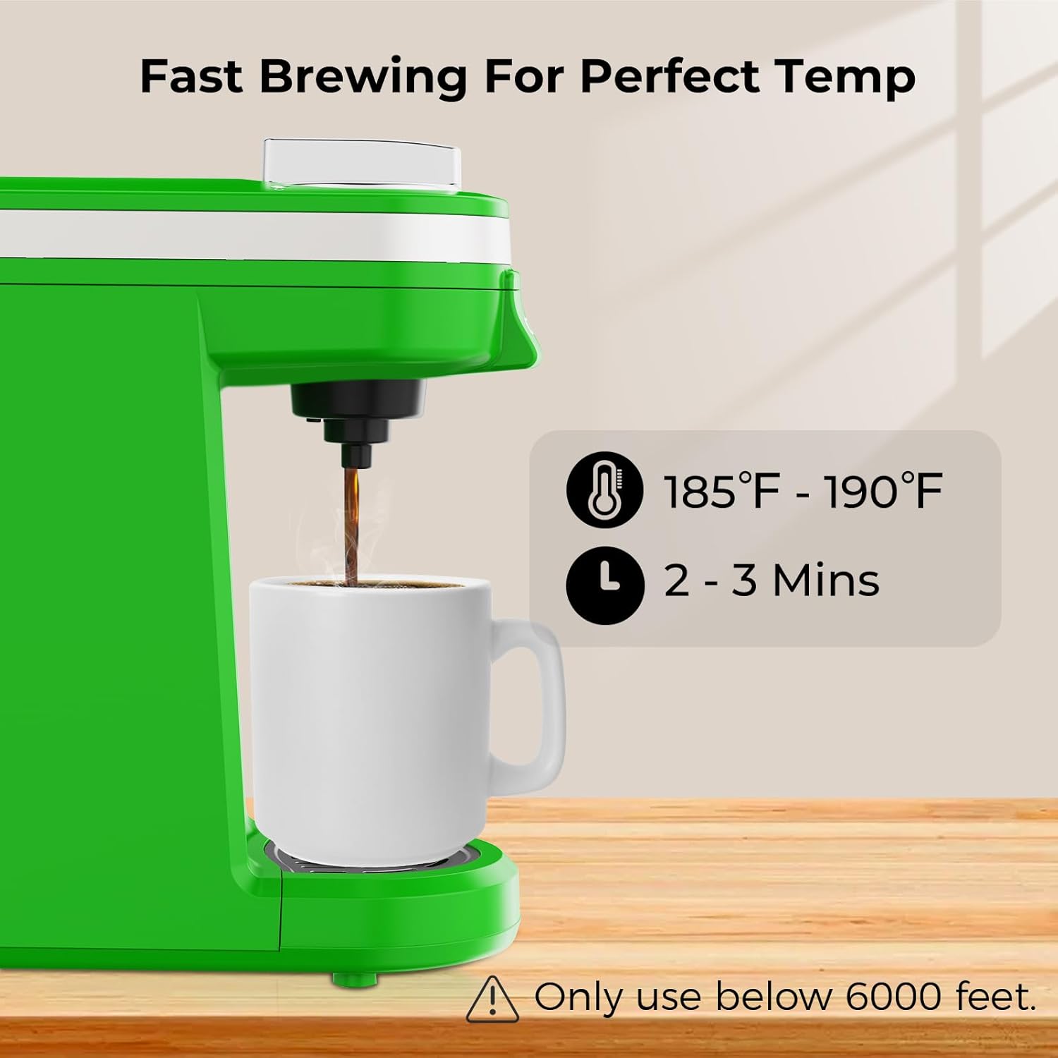 CHULUX Single Serve Coffee Maker for K Capsule and Ground Coffee, Single Cup Coffee Machine, Black