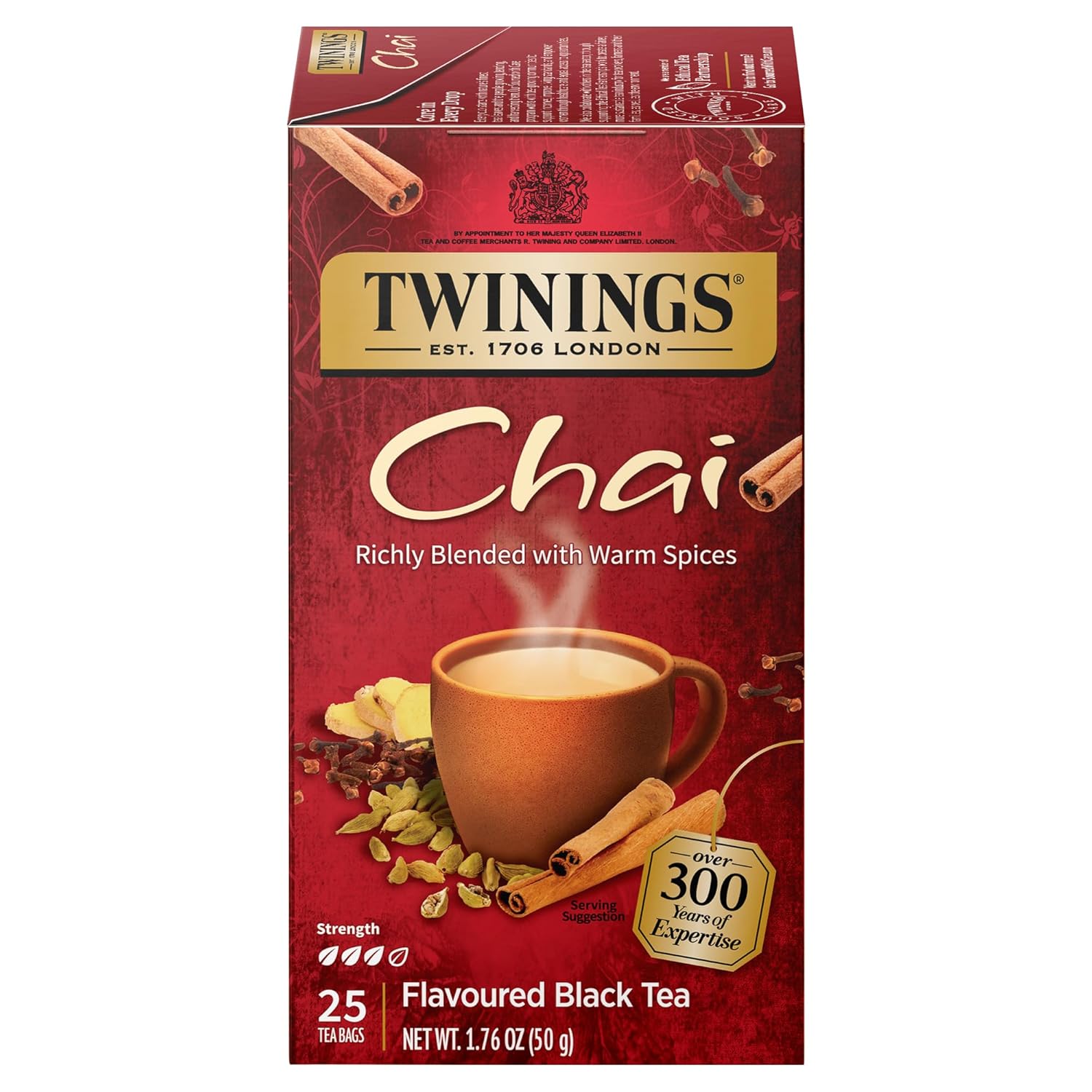 Twinings English Breakfast Black Tea Individually Wrapped Bags, 100 Count (Pack of 1), Smooth, Flavourful, and Robust, Caffeinated, Enjoy Hot or Iced | Packaging May Vary