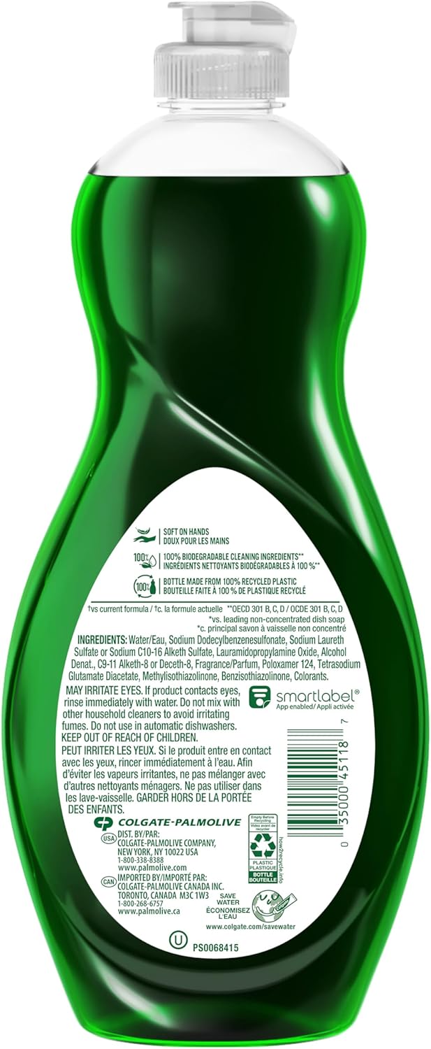 Palmolive Ultra Strength Liquid Dish Soap, Original Green, 20 Fluid Ounce(Packaging May Vary)