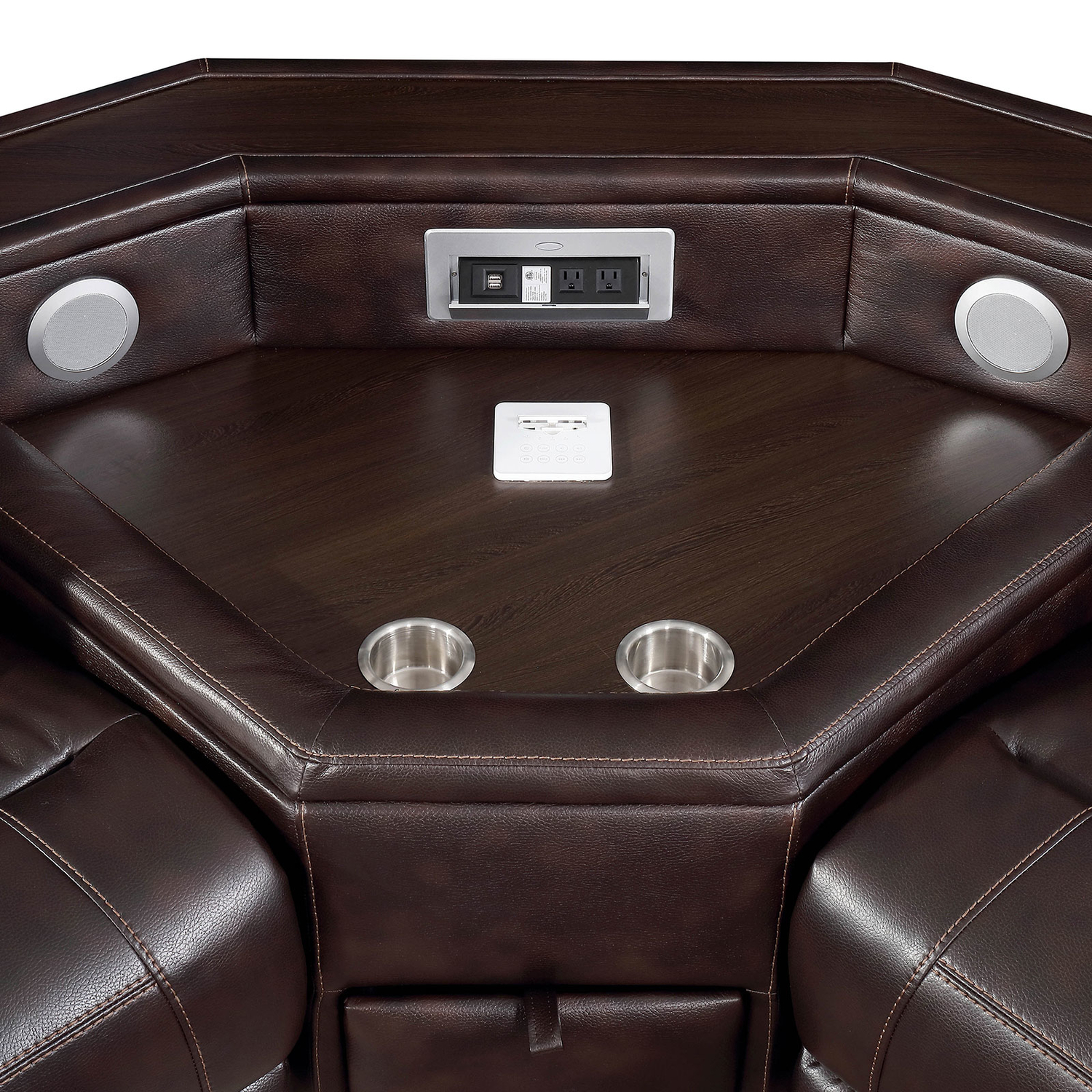 Glasgow Brown Sectional w/ Speaker Wedge