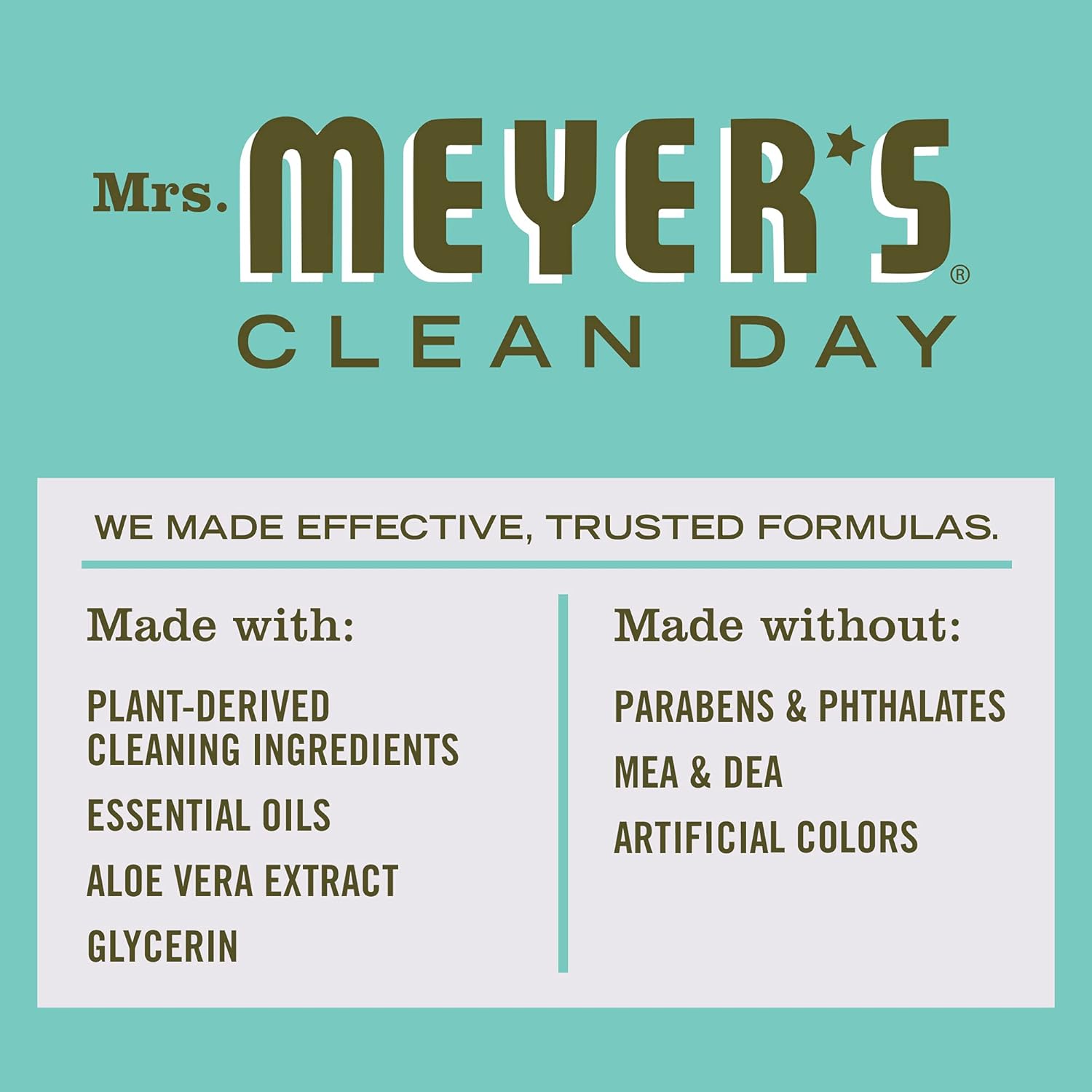 MRS. MEYER'S CLEAN DAY Liquid Dish Soap, Biodegradable Formula, Basil, 16 fl. oz - Pack of 3