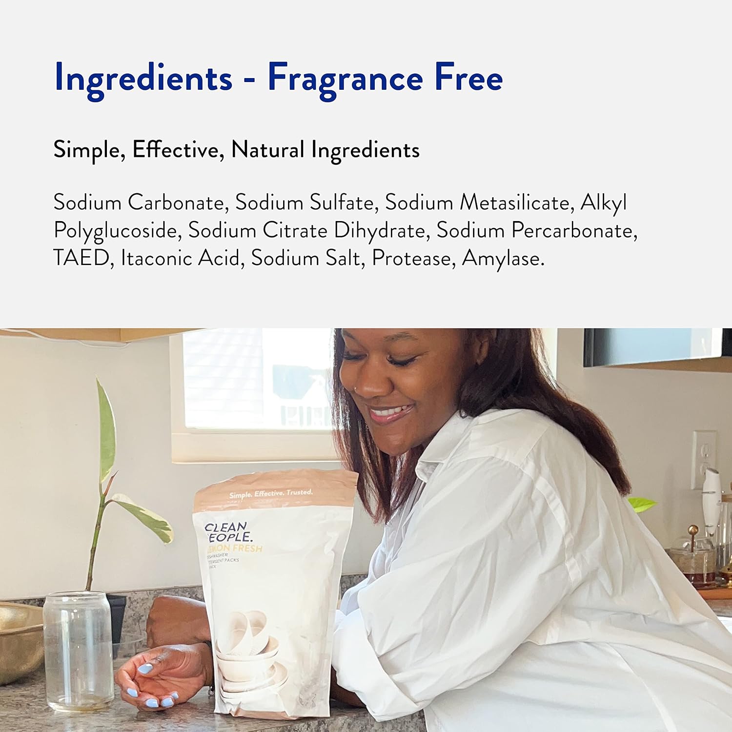 The Clean People Dishwasher Pods - Cuts Grease & Rinses Sparkling Clean - Residue-Free - Phosphate Free Dishwashing Pods - Lemon, 60 Pack