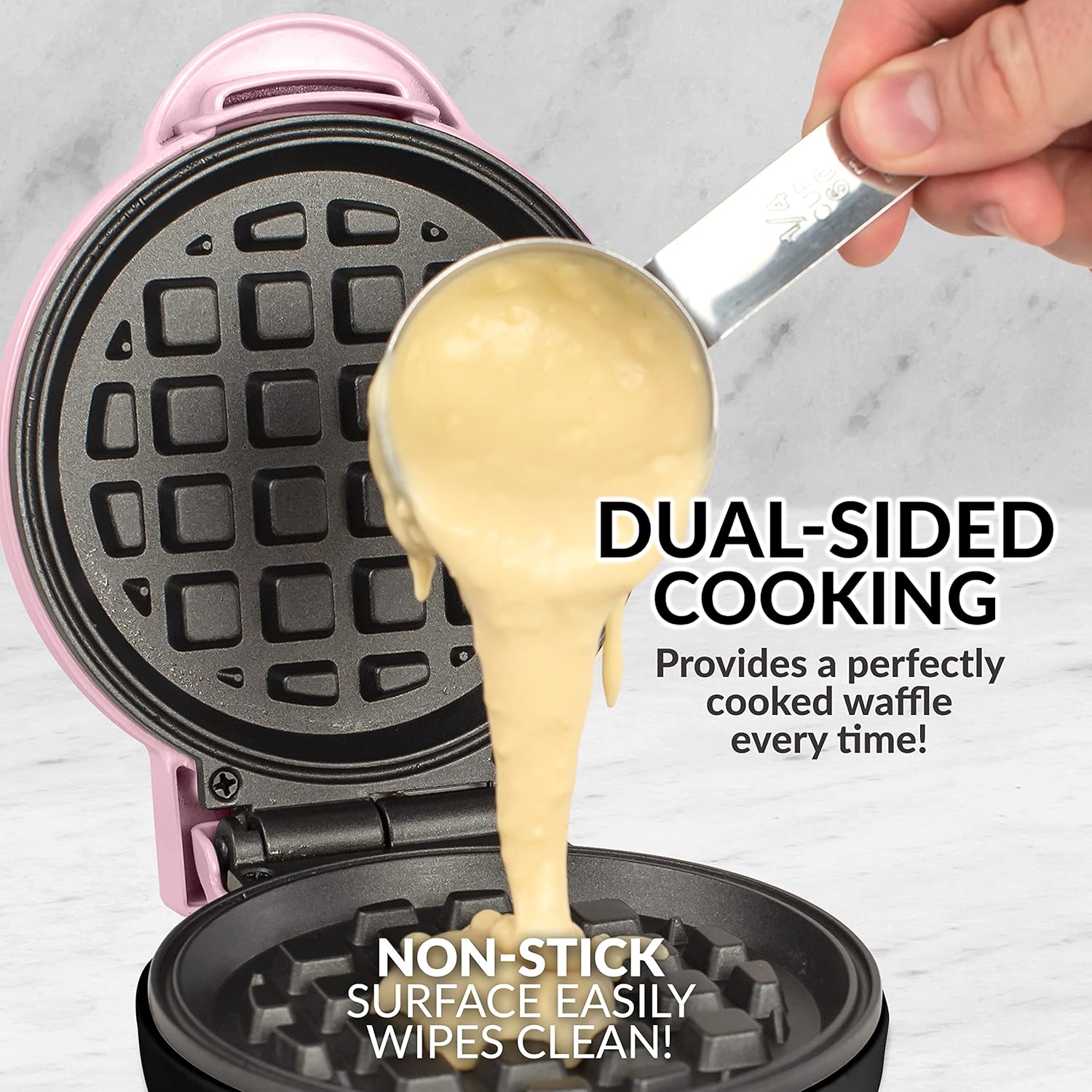 Nostalgia MyMini Cars and Trucks Shape Electric Waffle Maker, 5-Inch Non-Stick Griddle for Waffles, Hash Browns, Eggs, and More, Yellow