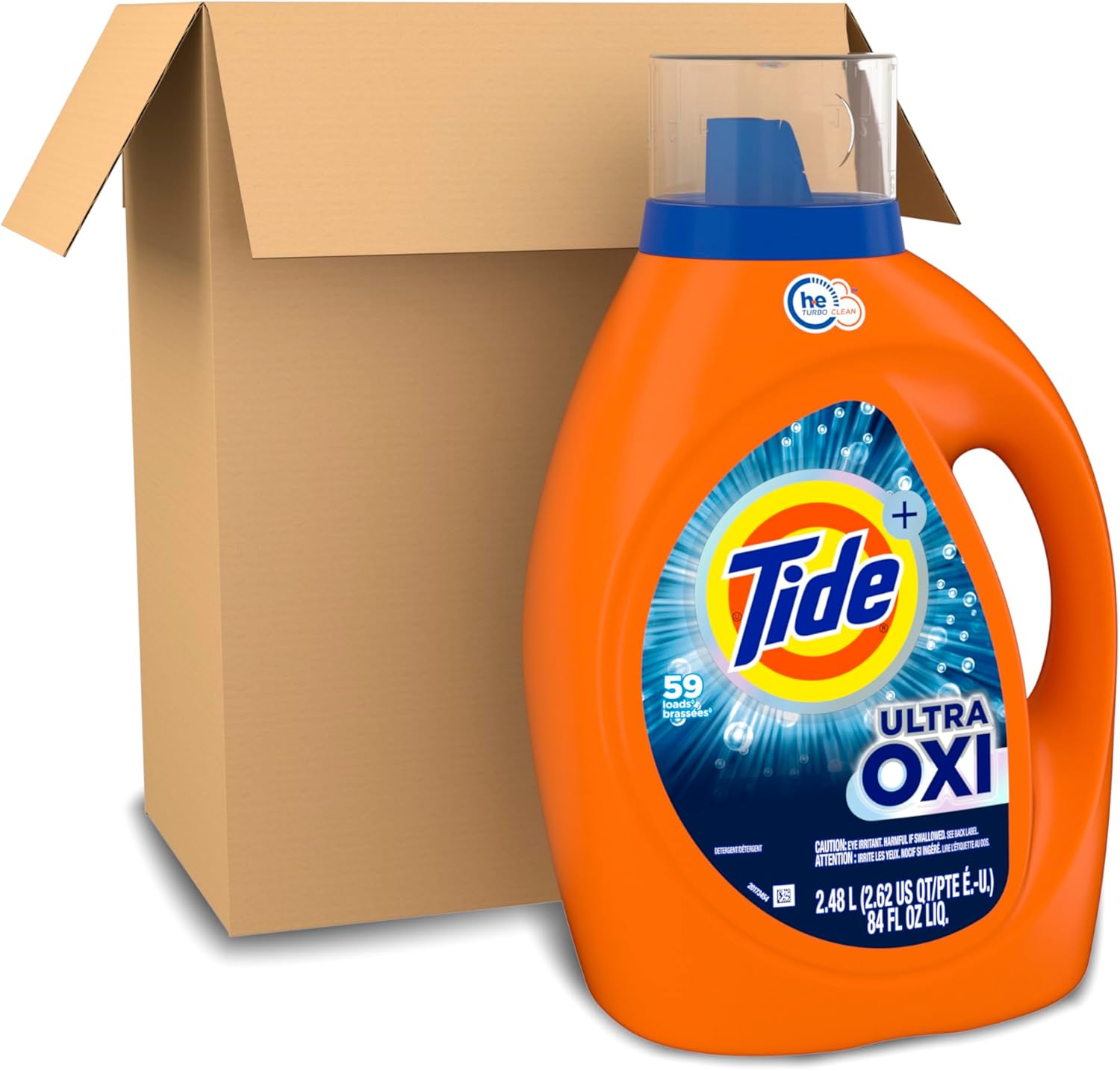 Tide Ultra Oxi Liquid Laundry Detergent Soap, HE Compatible, 94 Loads, 132 fl oz