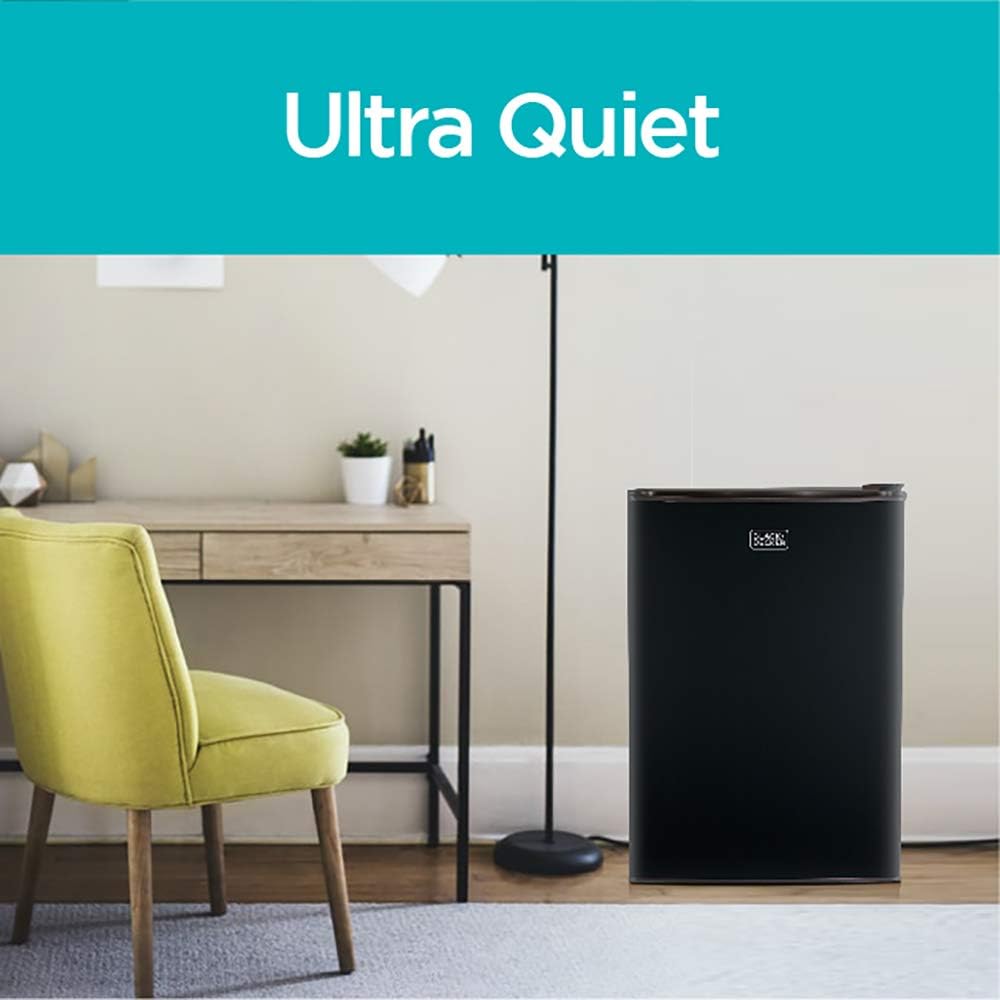 BLACK+DECKER BCRK17B Compact Refrigerator Energy Star Single Door Mini Fridge with Freezer, 1.7 Cubic Feet, Black