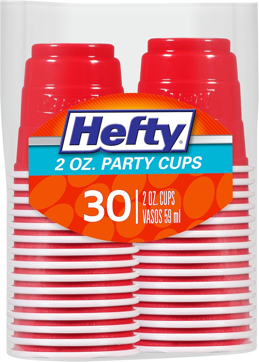 Hefty Party On Disposable Plastic Cups, Red, 18 Ounce, 50 Count