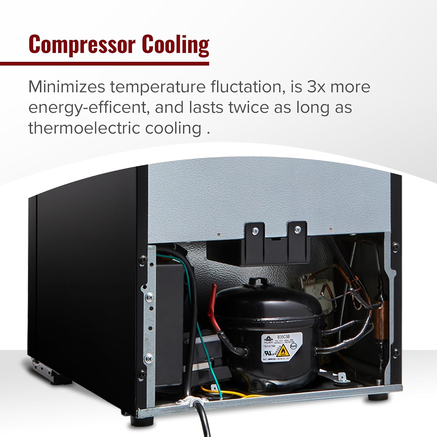 Wine Enthusiast 32-Bottle Dual Zone MAX Compressor Wine Cooler - Freestanding Refrigerator with Split Storage & Temperature, Digital Touchscreen, & LED Display