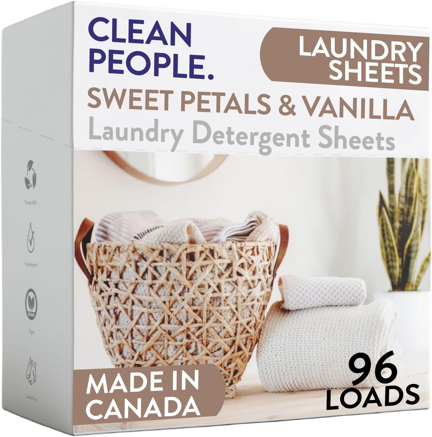 The Clean People Laundry Detergent Sheets - Hypoallergenic Laundry Soap - Ultra Concentrated, Recyclable Packaging, Stain Fighting - Fresh Scent, 32 Pack
