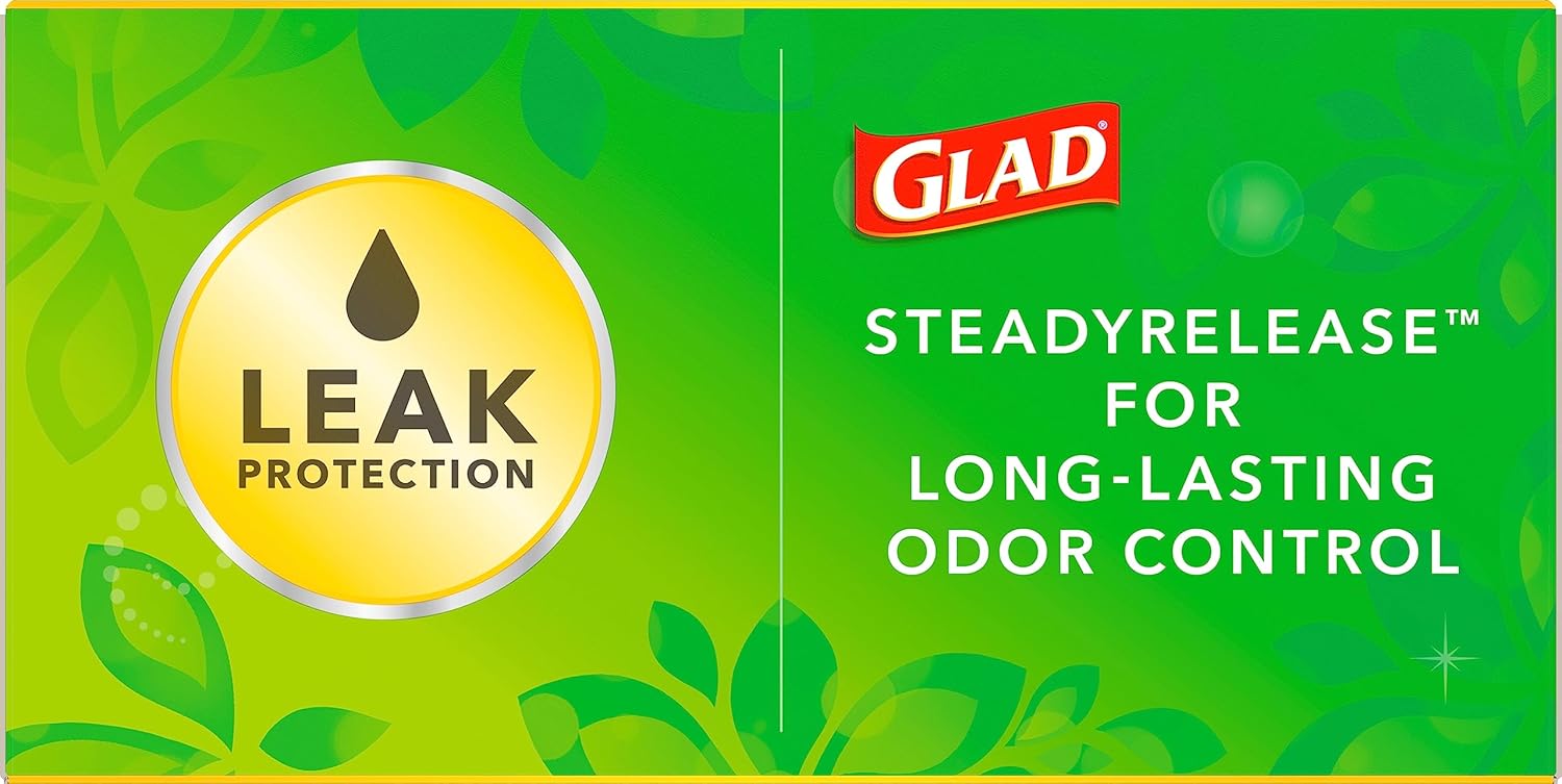 Glad ForceFlex Tall Kitchen Trash Bags, 13 Gal, Gain Original with Febreze, 110 Ct (Pack May Vary)