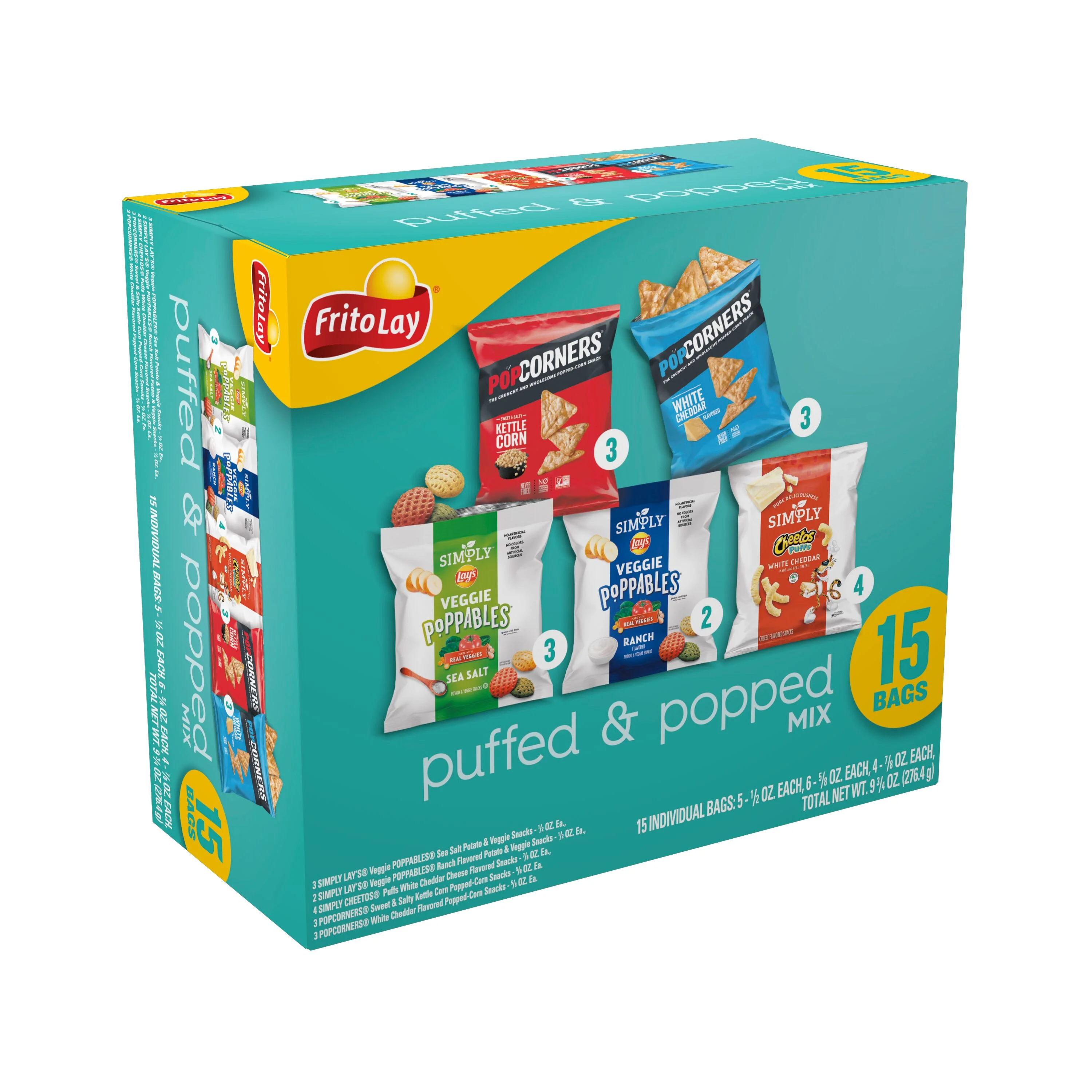 Frito Lay Puffed & Popped Mix Variety Pack, 9.75 oz, 15 Count