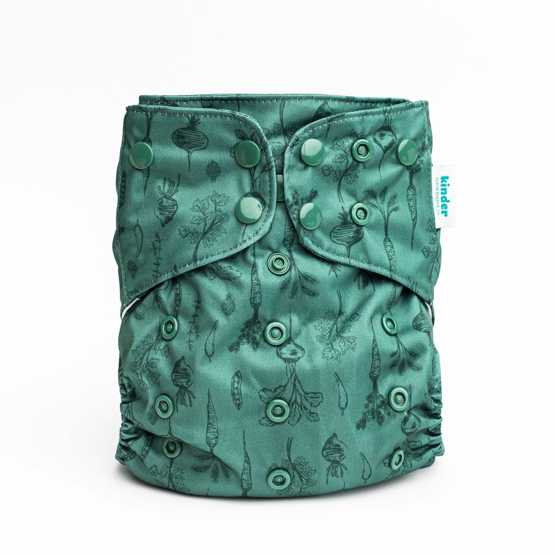 Kinder Cloth Diaper Co. Botanicals Patterned Pocket Cloth Diaper with Athletic Wicking Jersey