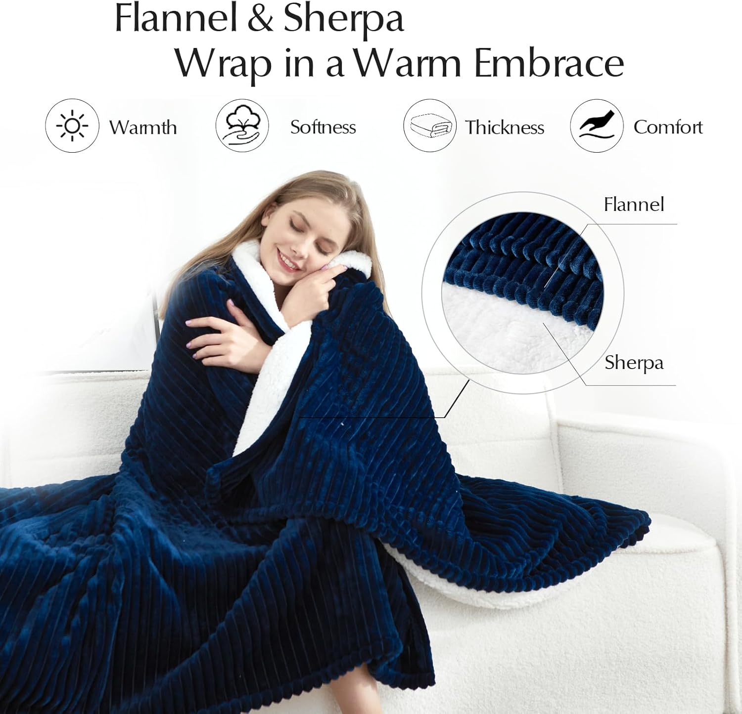 Heated Blanket Throw Size, Soft and Cozy Electric Heating Blanket for Bed, Automatic Safety System 6 Heating Levels & 4 Hours Auto-Off, 50