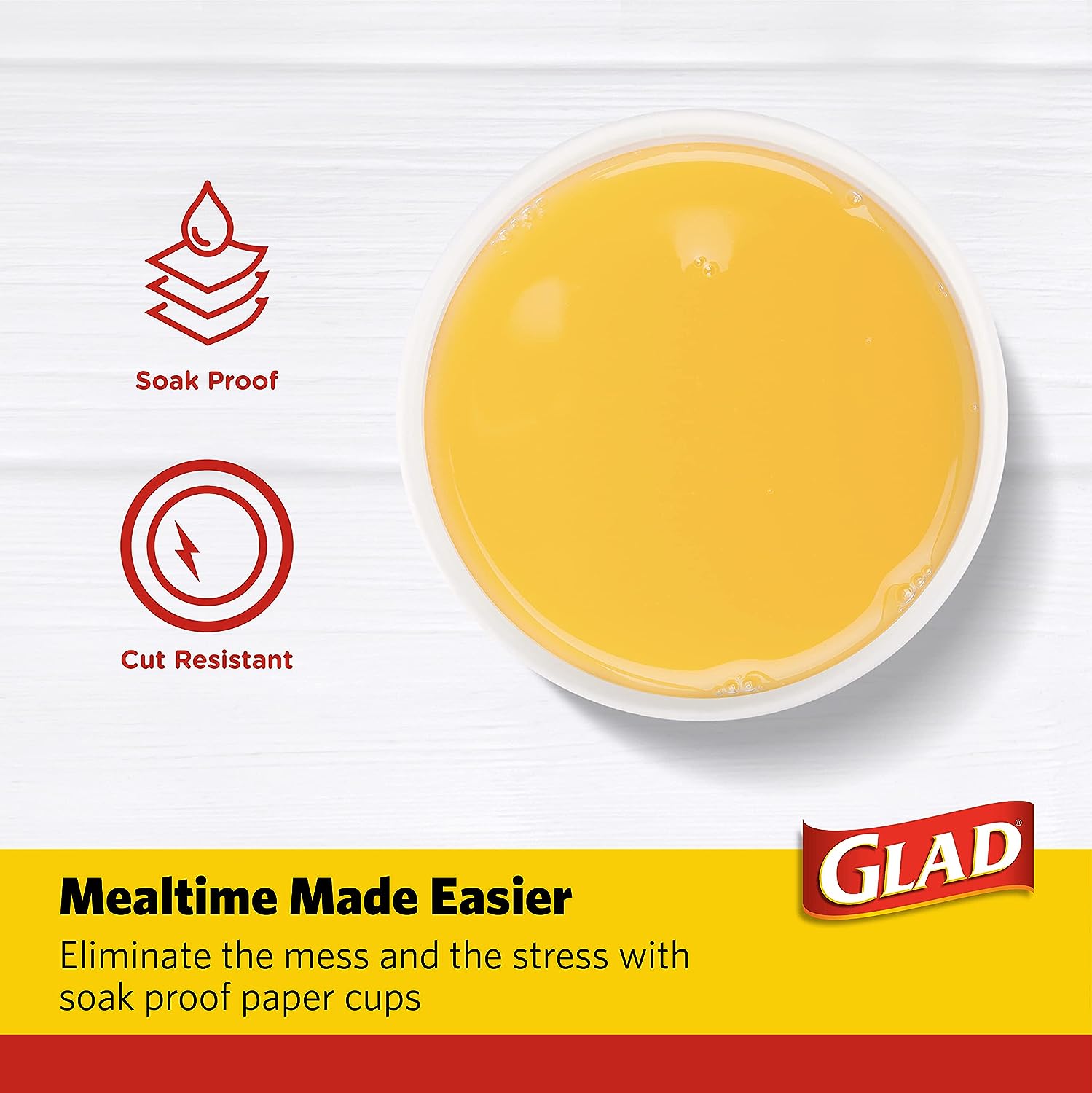 Glad Square Disposable Paper Plates for All Occasions | Soak Proof, Cut Proof, Microwaveable Heavy Duty Disposable Plates | 8.5