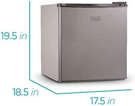 BLACK+DECKER BCRK17B Compact Refrigerator Energy Star Single Door Mini Fridge with Freezer, 1.7 Cubic Feet, Black