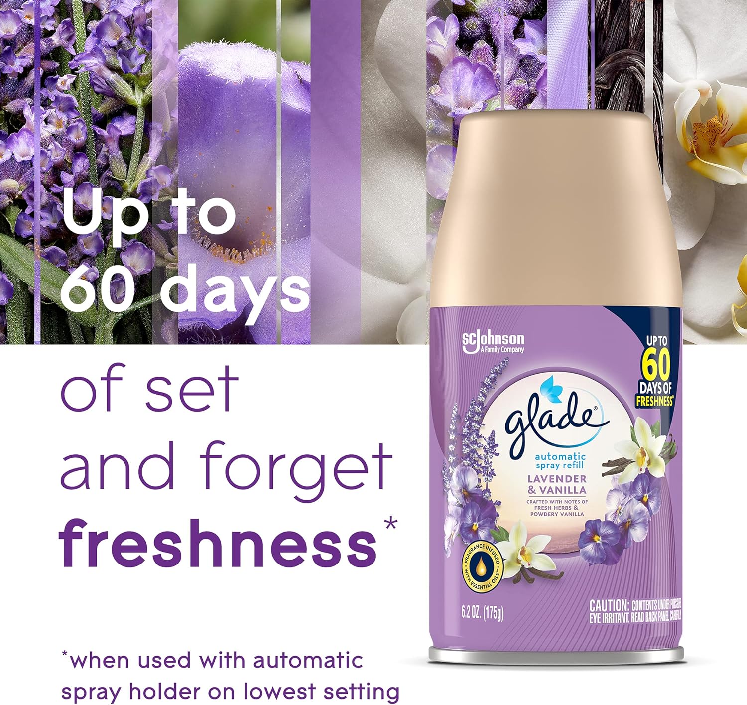 Glade Automatic Spray Air Freshener Refill, Scented Air Freshener for Home and Bathroom, Clean Linen, 6.2 Oz, 2 Count