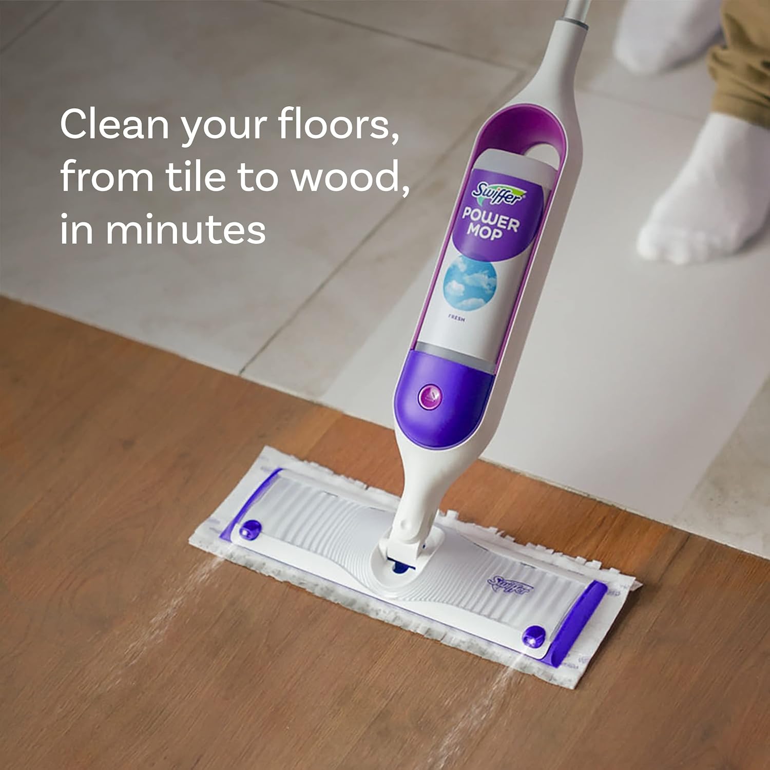 Swiffer PowerMop Floor Cleaning Solution with Fresh Scent, 25.3 fl oz, 2 Pack