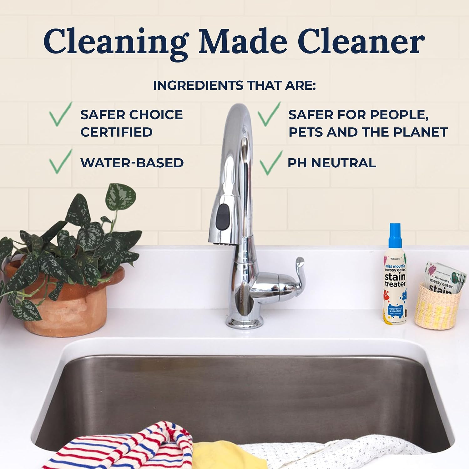 Miss Mouth's Messy Eater Stain Treater Spray - 4oz 2 Pack Stain Remover - Newborn & Baby Essentials - No Dry Cleaning Food, Grease, Coffee Off Laundry, Underwear, Fabric