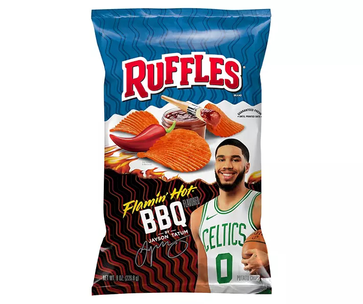 Ruffles Potato Chips Flamin' Hot BBQ Flavored 8 Oz