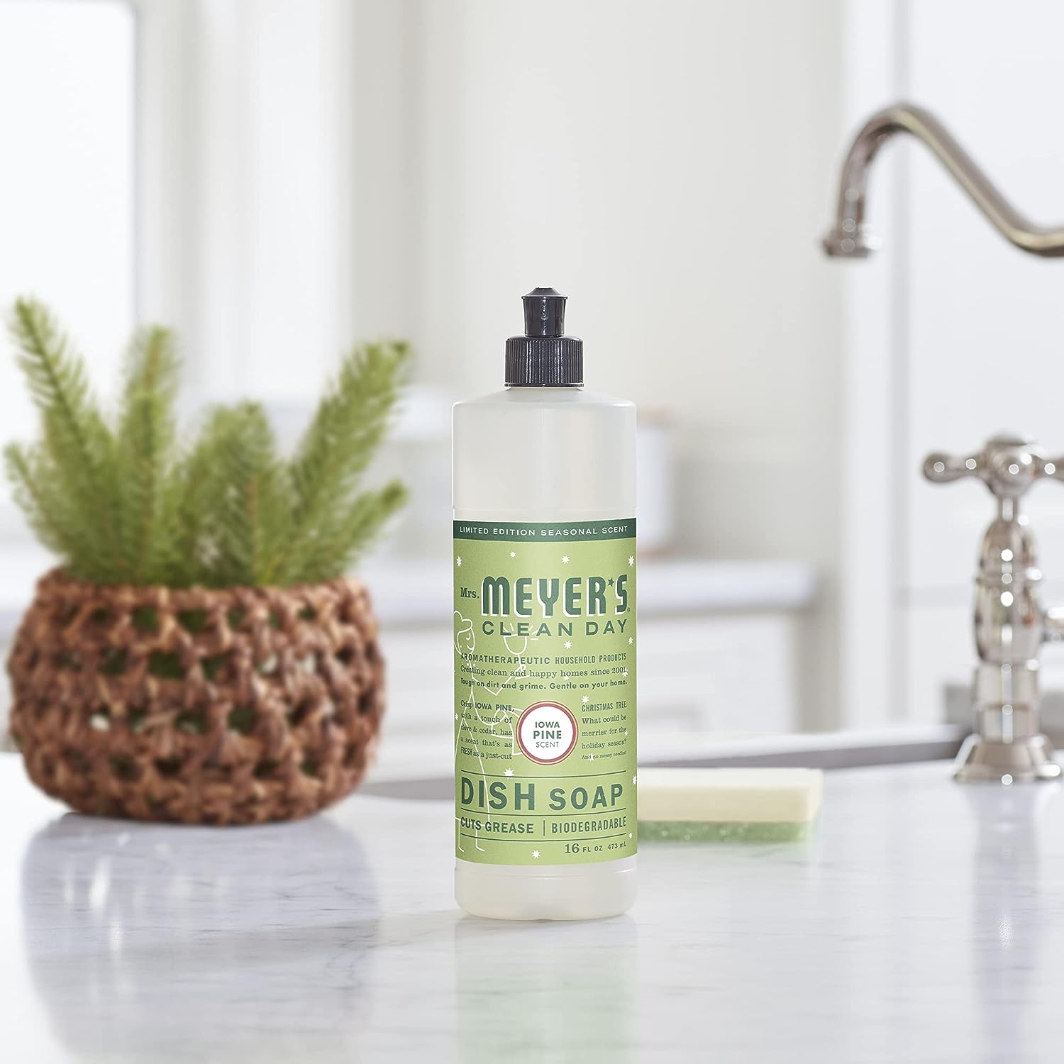 Mrs. Meyer's Liquid Dish Soap, Biodegradable Formula, Lemon Verbena, 16 Fl. Oz - Pack Of 3