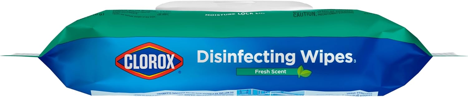 Clorox Disinfecting Wipes, Bleach Free Cleaning Wipes, Household Essentials, Fresh Scent, Moisture Seal Lid, 75 Wipes, Pack of 3 (New Packaging)
