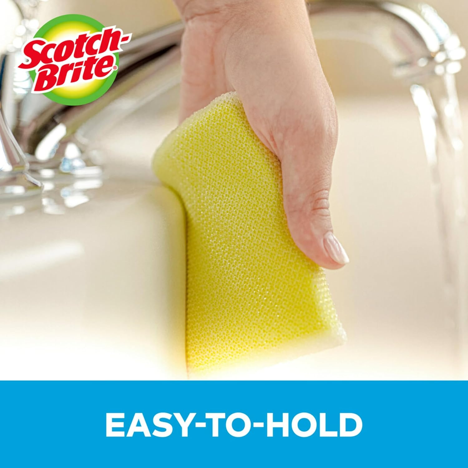 Scotch-Brite Dobie Pads, Dobie Sponge for All Purpose Cleaning of Kitchen, Bathroom, and Household, Non Scratch Dobie Cleaning Pads Safe for Non-Stick Cookware, 12 Dobie Pads