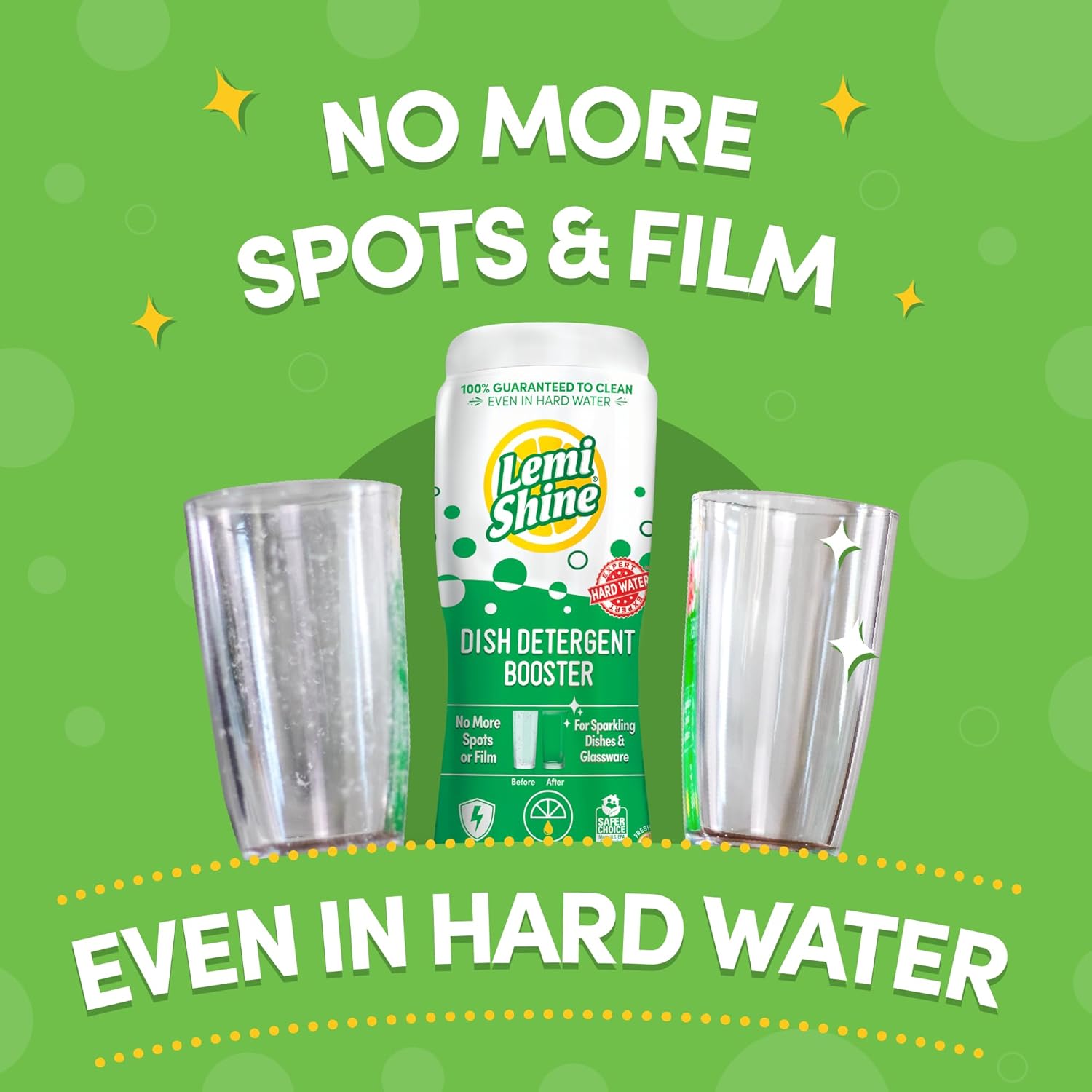 Lemi Shine Dish Detergent Booster, Hard Water Stain Remover, Multi-Use Citric Acid Cleaner (1.5 Pound (Pack of 2))