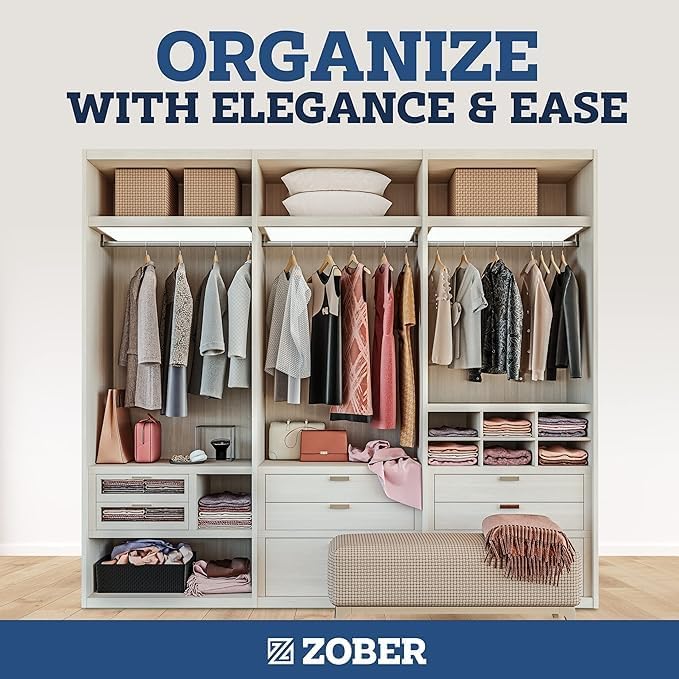 Zober Velvet Hangers 50 Pack - Heavy Duty Black Hangers for Coats, Pants & Dress Clothes - Non Slip Clothes Hanger Set - Space Saving Felt Hangers for Clothing
