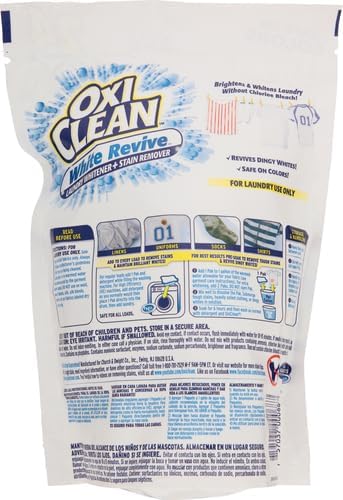 OxiClean White Revive Laundry Whitener and Stain Remover Power Paks, 24 Count