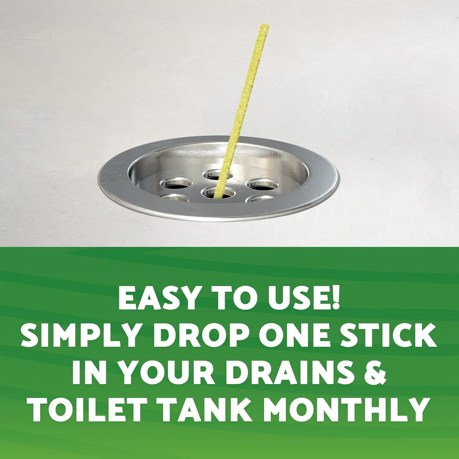 Green Gobbler Drain Cleaner & Deodorizer FRESH SCENT Sticks for Toilet Tanks, Sinks, Bathtub Drains, Washing Machine Drains and Garbage Disposals - 24 Pieces