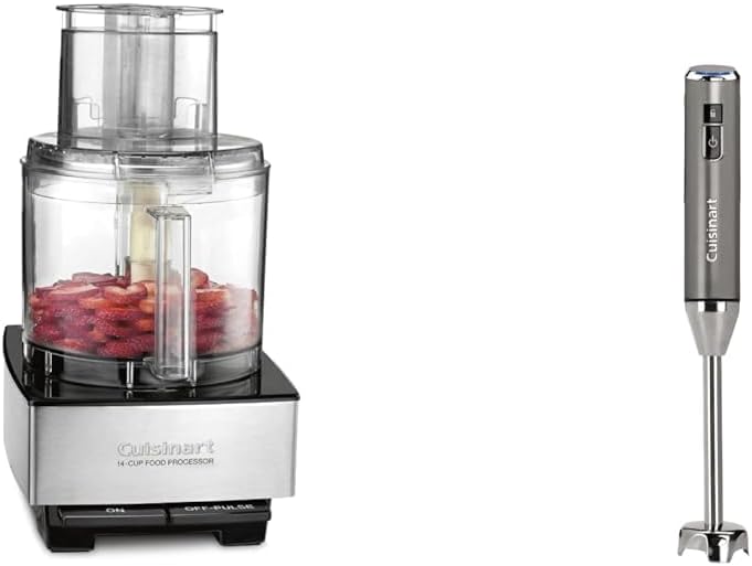 Cuisinart Food Processor 14-Cup Vegetable Chopper for Mincing, Dicing, Shredding, Puree & Kneading Dough, Stainless Steel, DFP-14BCNY