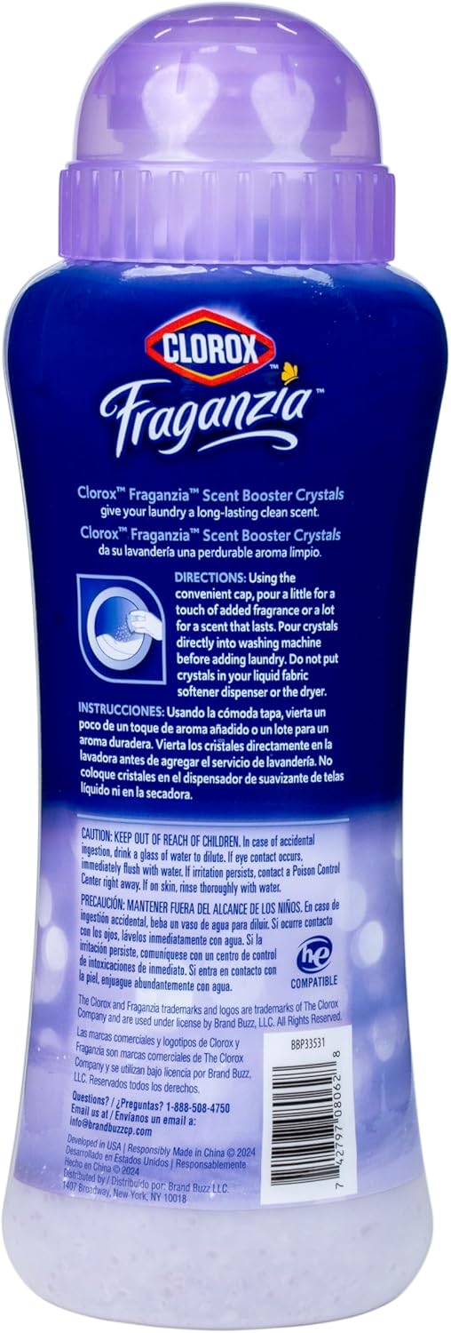Clorox Fraganzia In-Wash Scent Booster Crystals in Ocean Scent, 18 Oz Twin Pack | Laundry Scent Booster Crystals | In-wash Scent Booster for Fresh Laundry in Ocean Scent 18 Ounce Twin Pack, 36oz