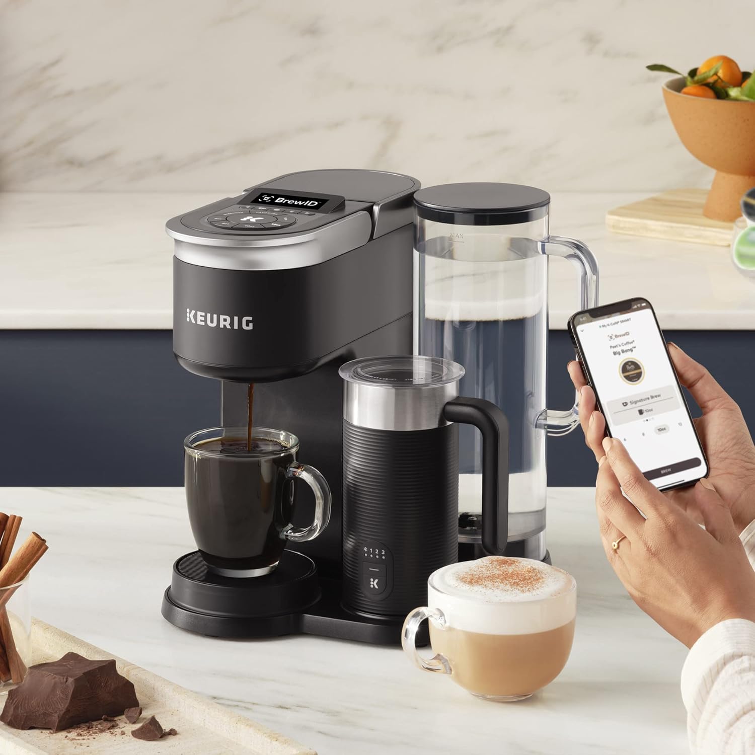 Keurig K-Cafe K-Duo Single Serve Coffee, Latte and Cappuccino Maker, 32 K-Cup Pods, Dark Charcoal