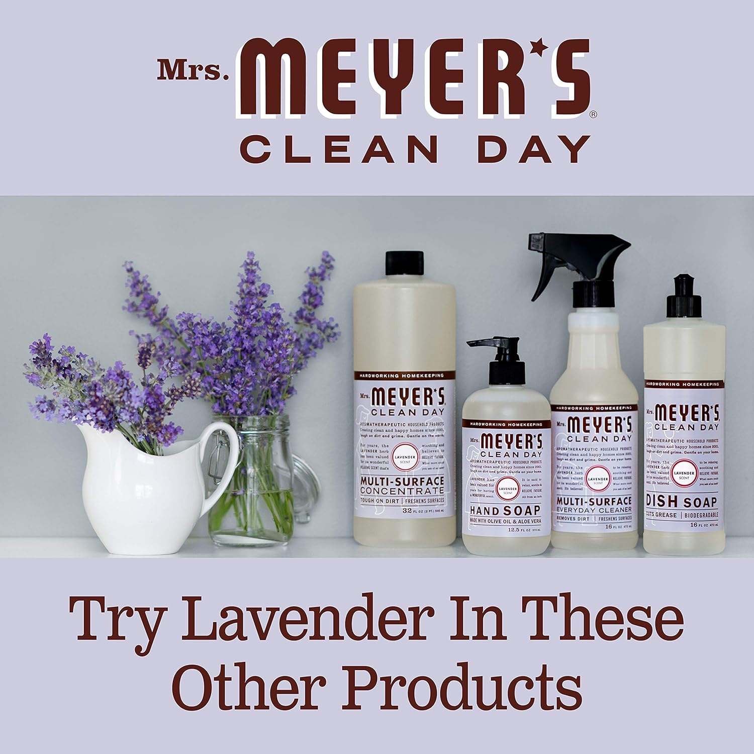 MRS. MEYER'S CLEAN DAY Liquid Hand Soap Refill, Cruelty Free and Biodegradable Formula, Lemon Verbena Scent, 33 oz