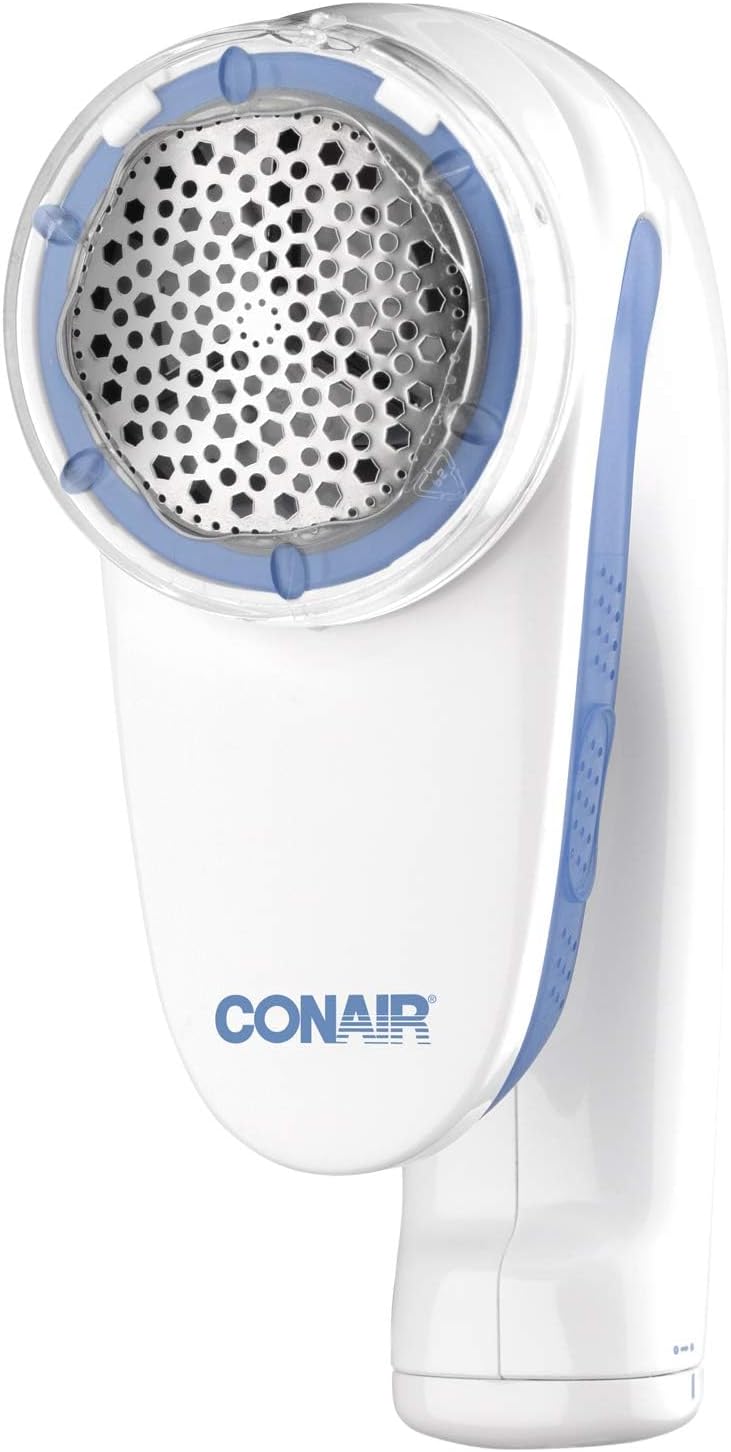 Conair Fabric Shaver and Lint Remover, Battery Operated Portable Fabric Shaver, White