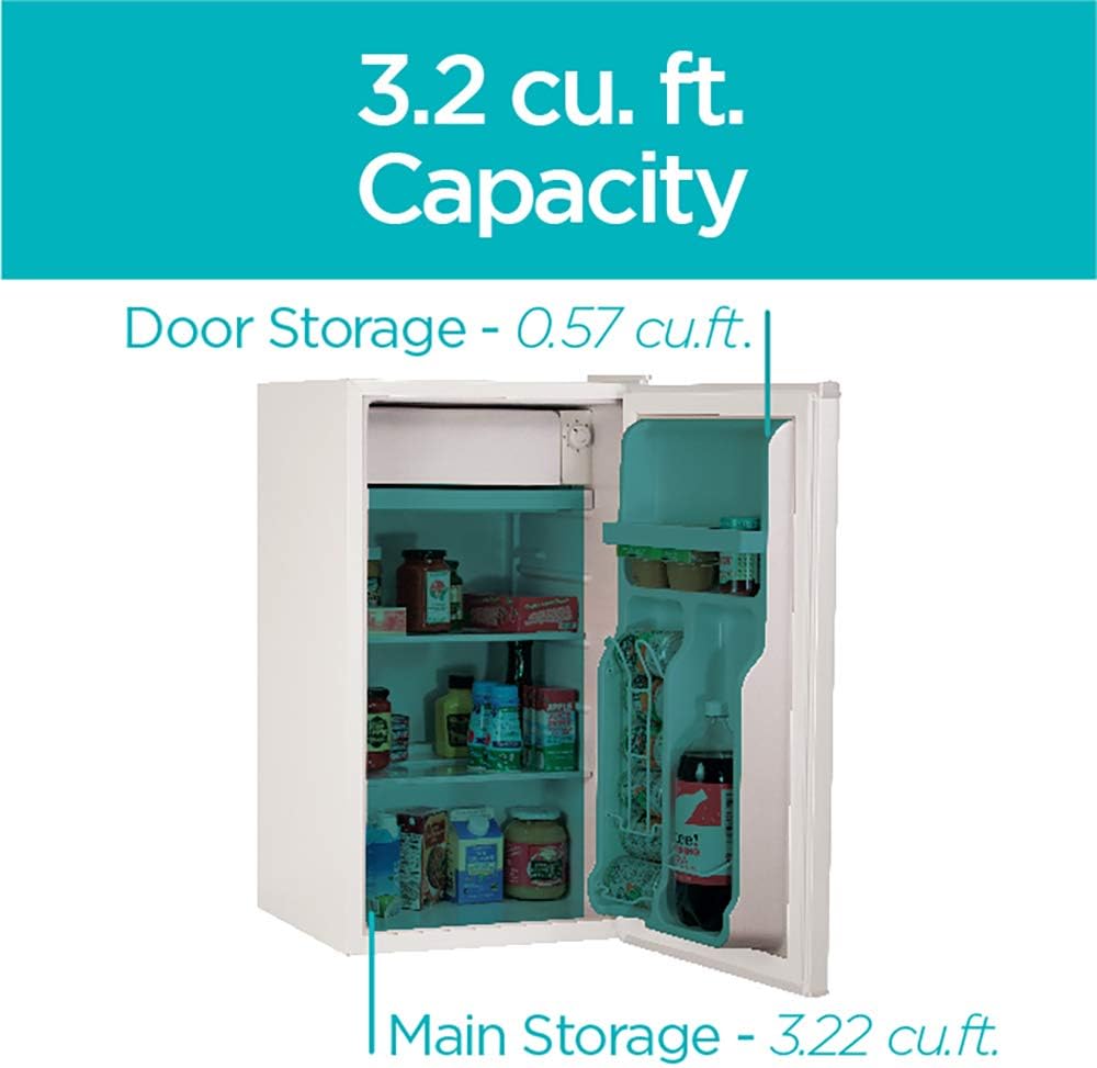 BLACK+DECKER BCRK17B Compact Refrigerator Energy Star Single Door Mini Fridge with Freezer, 1.7 Cubic Feet, Black