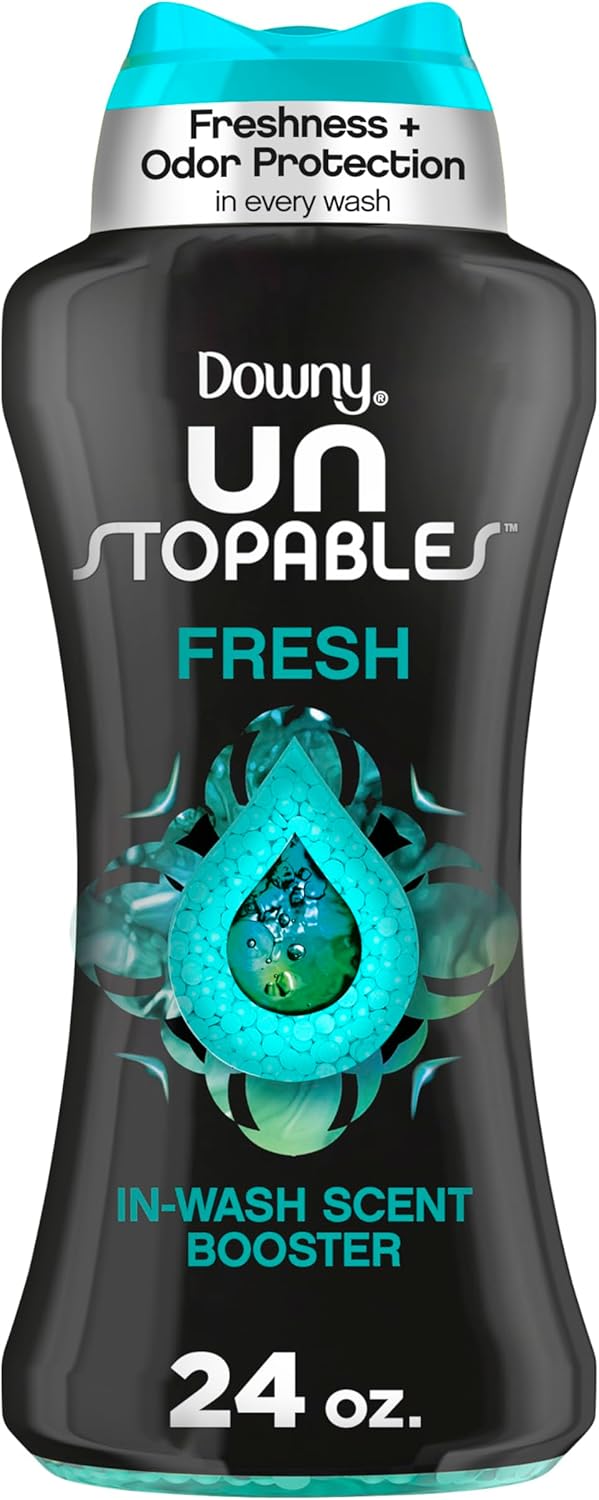 Downy Unstopables In Wash Scent Booster Beads, Fresh Scent, 24 oz, Downy Scent Booster Beads, Unstoppable Laundry Beads, Odor Protection
