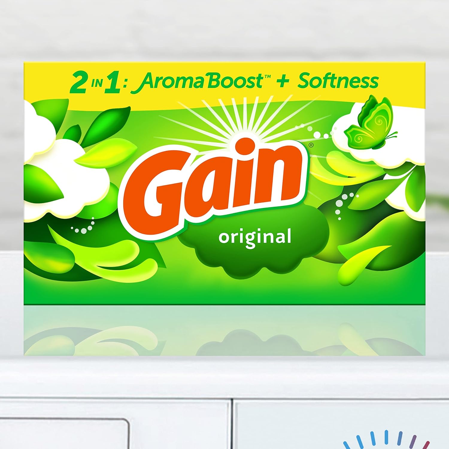 Gain Dryer Sheets, 240 Count, Original Scent Laundry Fabric Softener Sheets with 2-in-1 Aromaboost Plus Softness