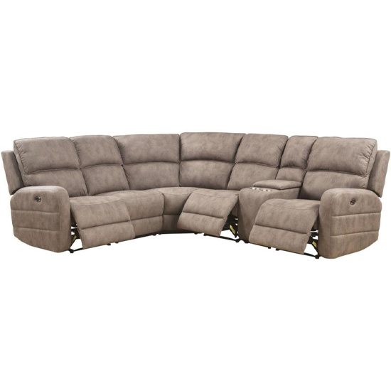 Acme Olwen Power Motion Sectional Sofa in Mocha Nubuck 54590