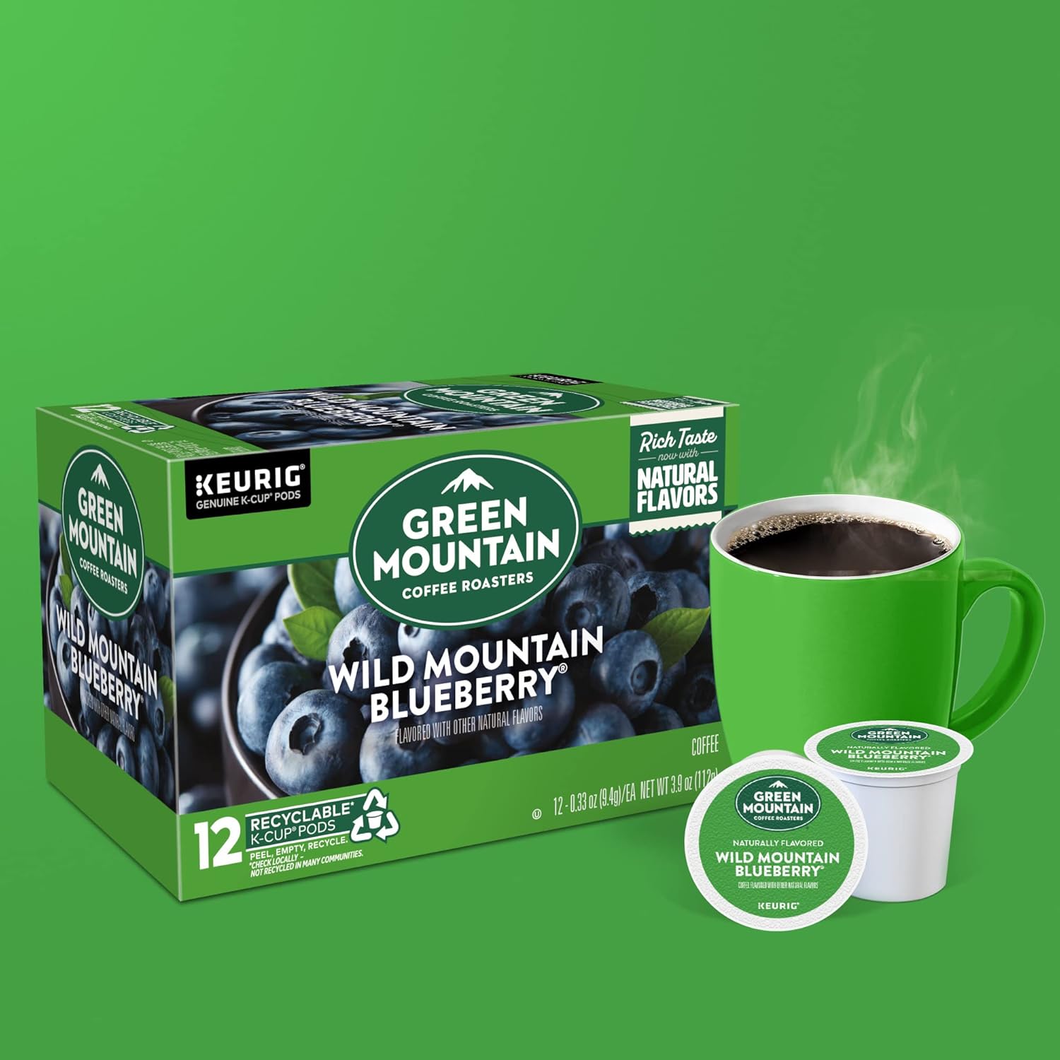 Green Mountain Coffee Roasters Caramel Vanilla Cream Keurig Single-Serve K-Cup pods, Light Roast Coffee, 72 Count (6 Packs of 12)
