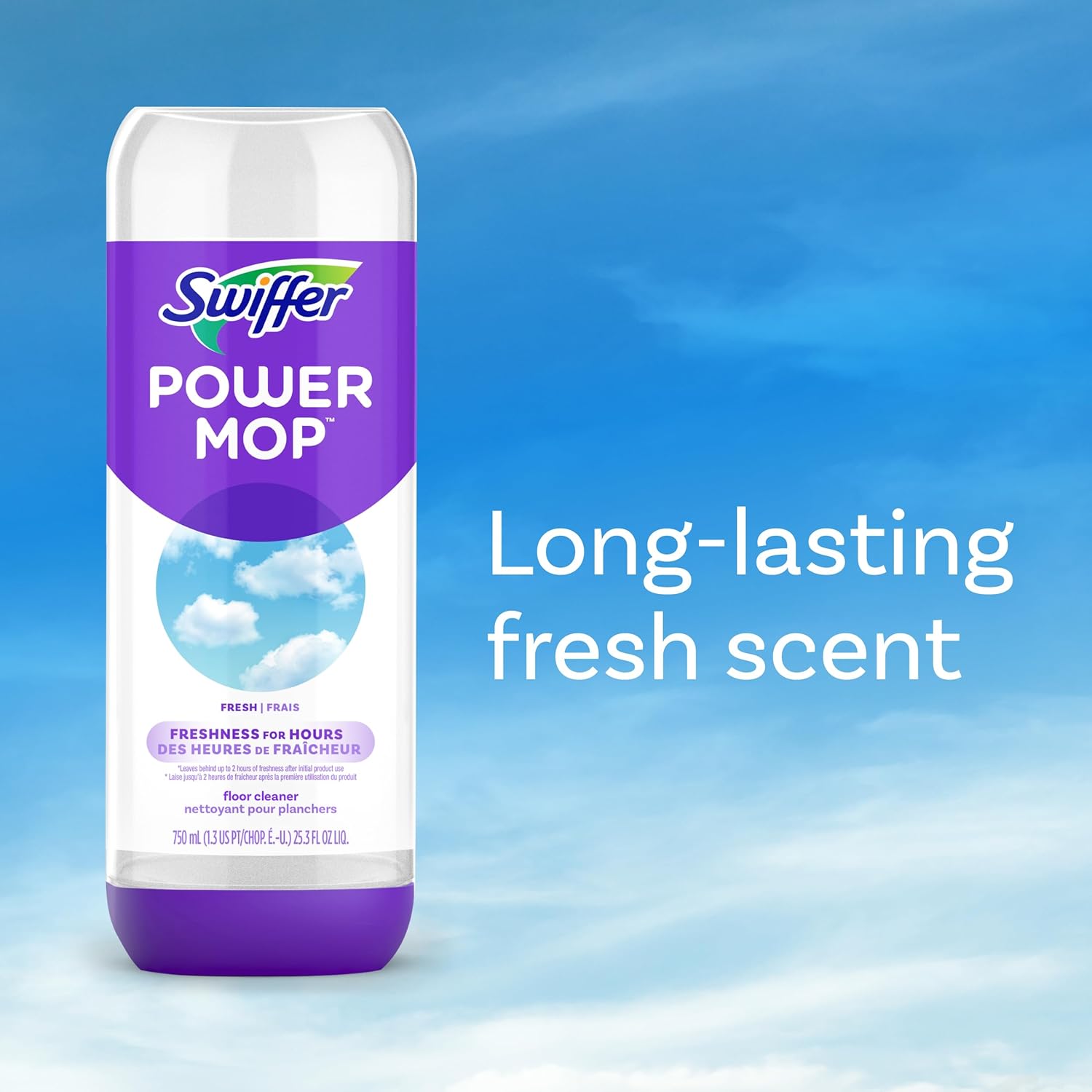 Swiffer PowerMop Floor Cleaning Solution with Fresh Scent, 25.3 fl oz, 2 Pack