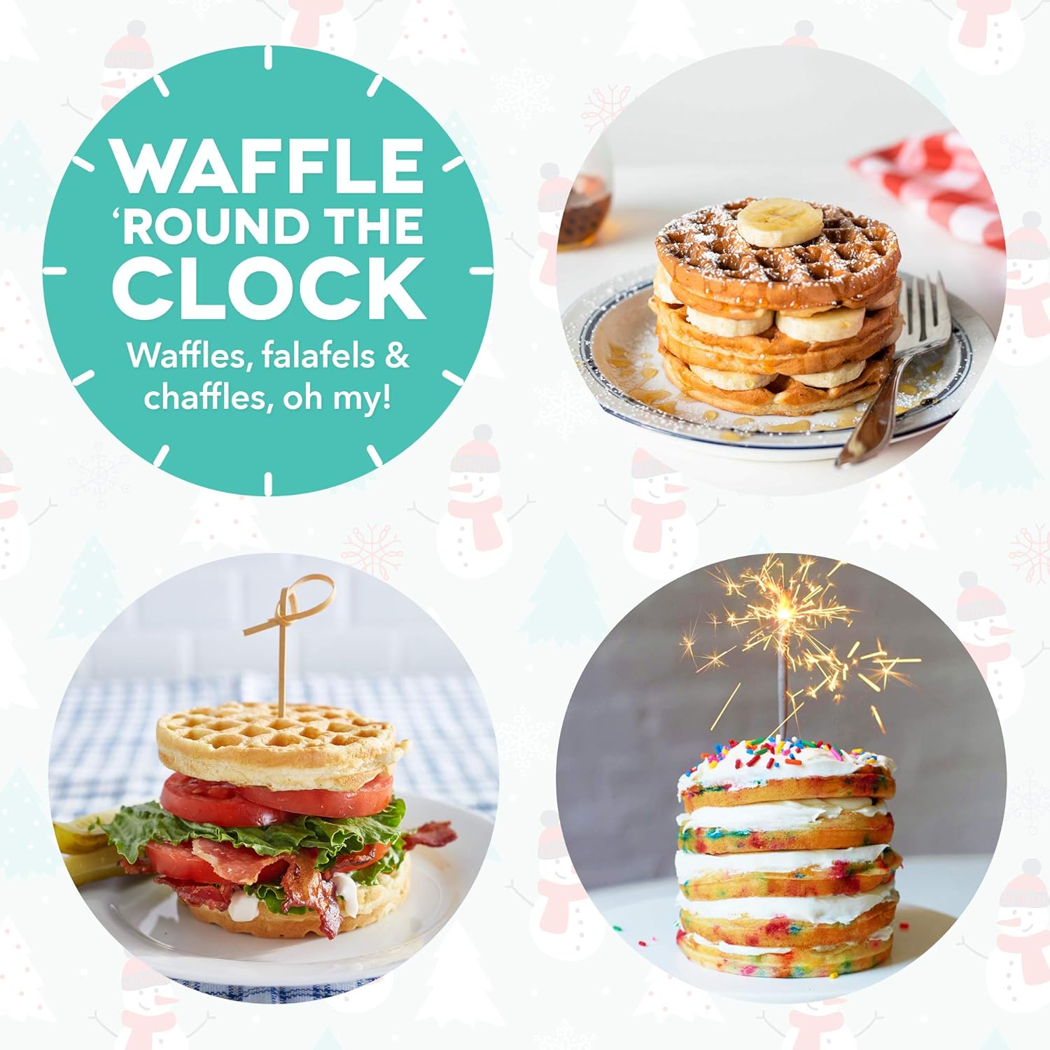 DASH Mini Waffle Maker - 4” Waffle Mold, Nonstick Waffle Iron with Quick Heat-Up, PTFE Nonstick Surface - Perfect Mini Waffle Maker for Kids and Families, Just Add Batter (Aqua)