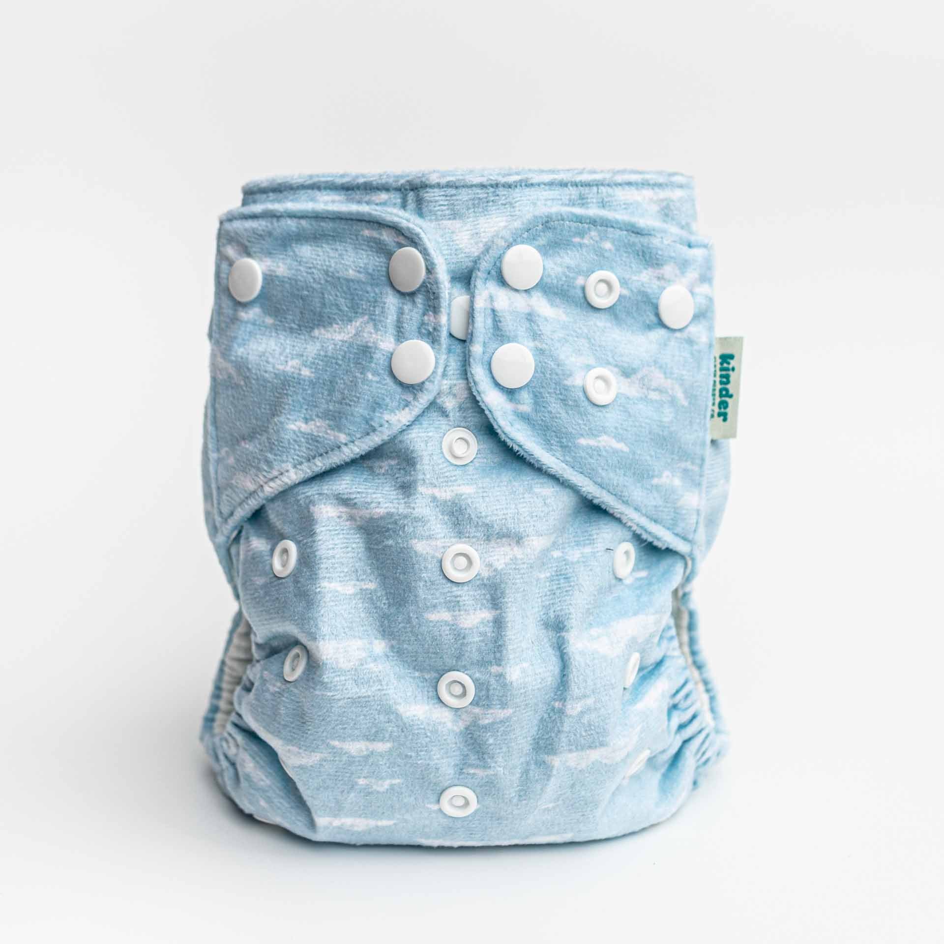 Kinder Cloth Diaper Co. Lounger Pocket Cloth Diaper — Minky Fleece with Athletic Wicking Jersey