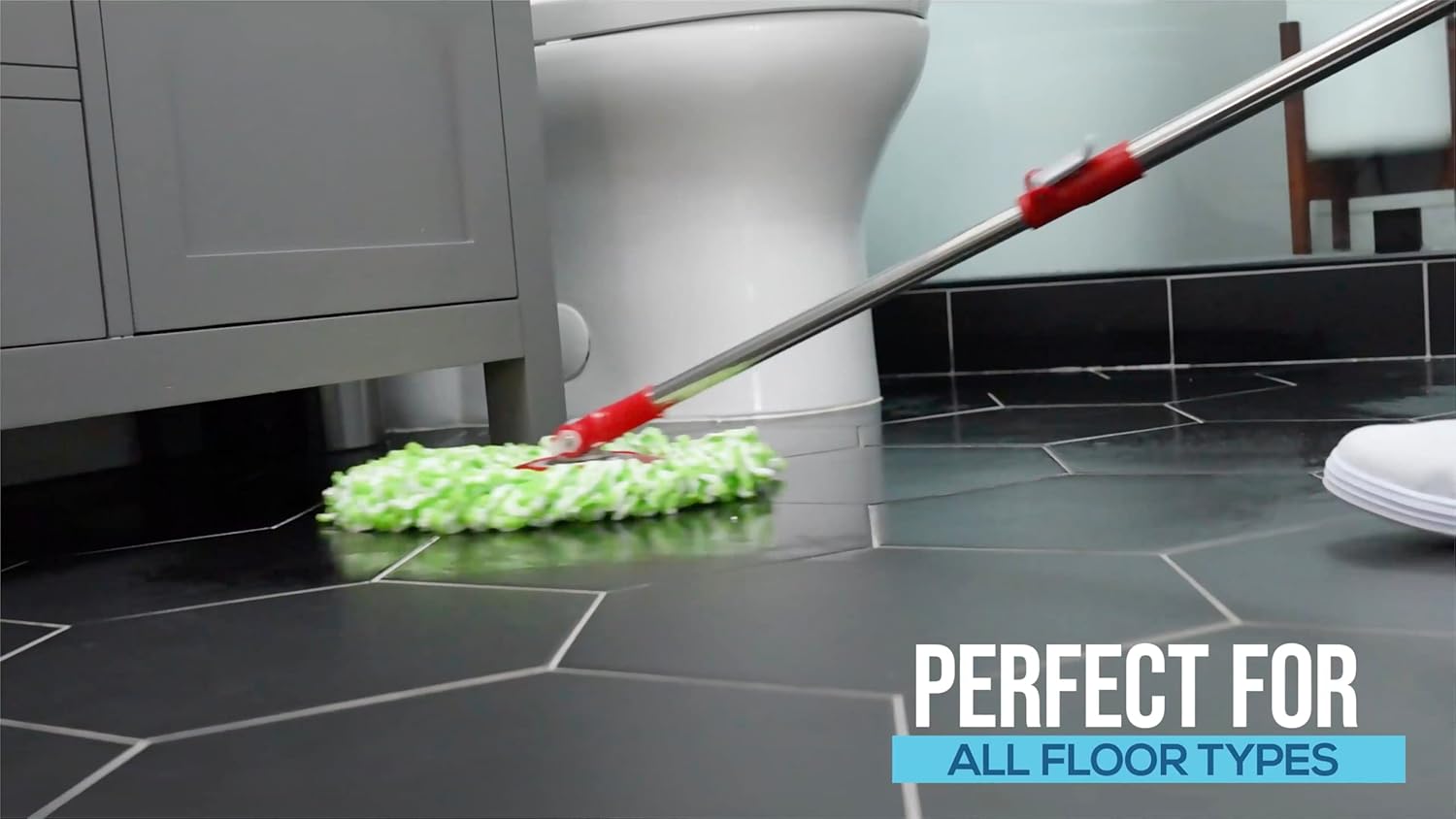 SIMPLI-MAGIC 79349 Spin Mop Cleaning System with 3 Microfiber Mop Heads, Red/GRAY,Red/Black