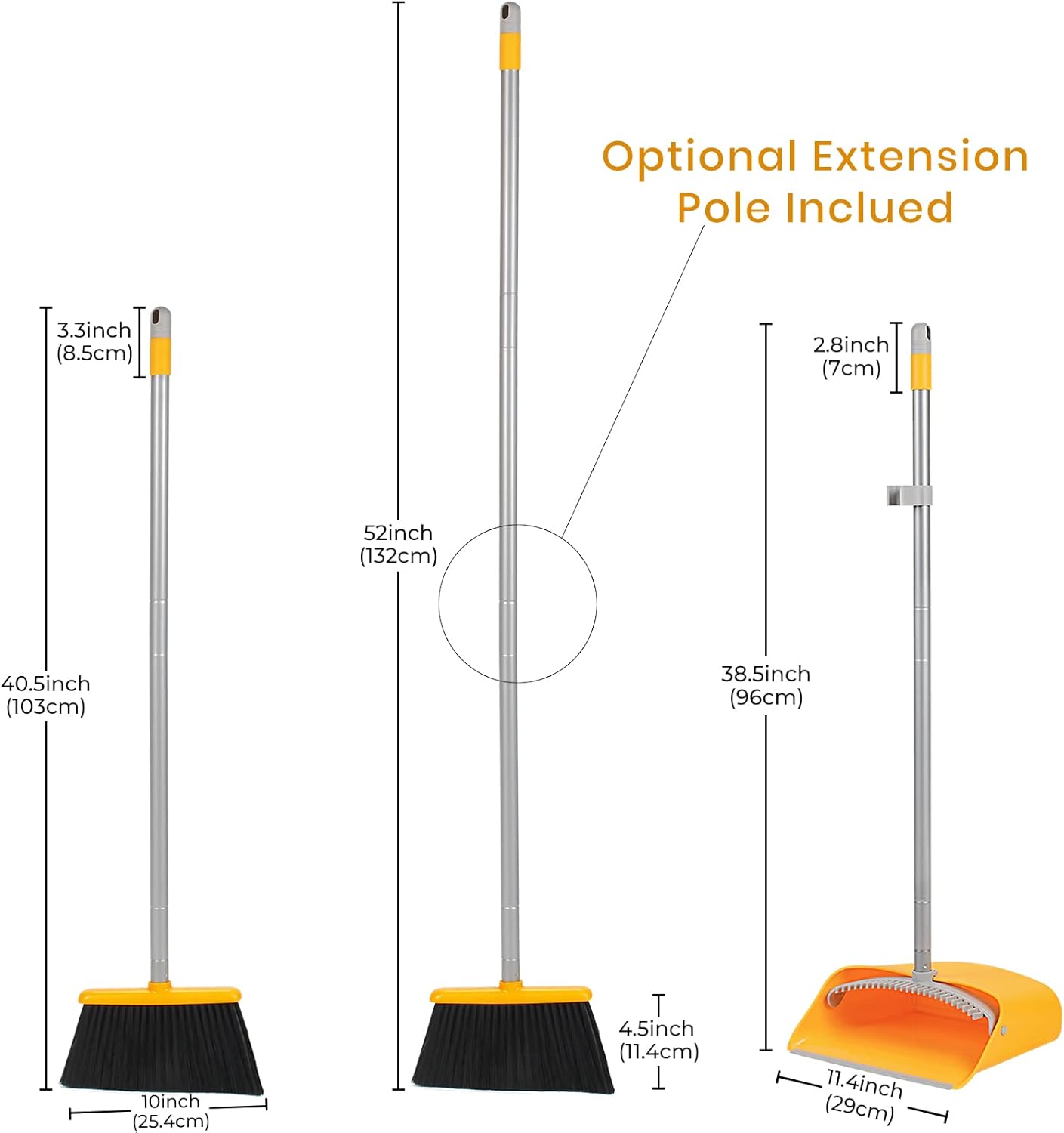 TreeLen Broom and Dustpan Set with 52