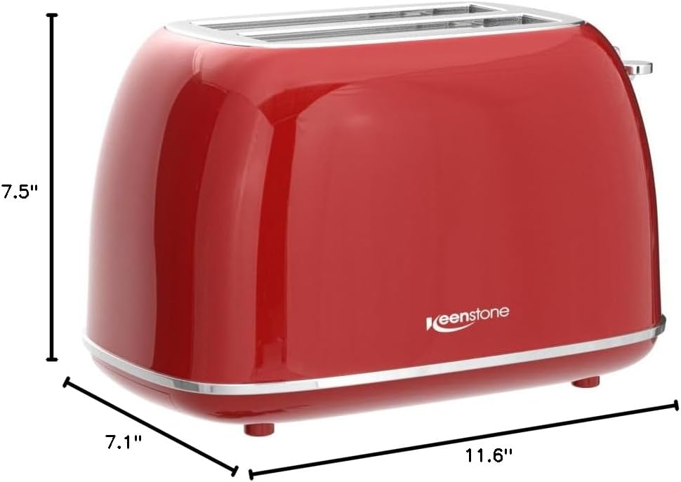2 Slice Stainless Steel Toaster Retro with 6 Bread Shade Settings, Bagel, Cancel, Defrost Function, 2 Slice Toaster with Extra Wide Slot, Removable Crumb Tray, White