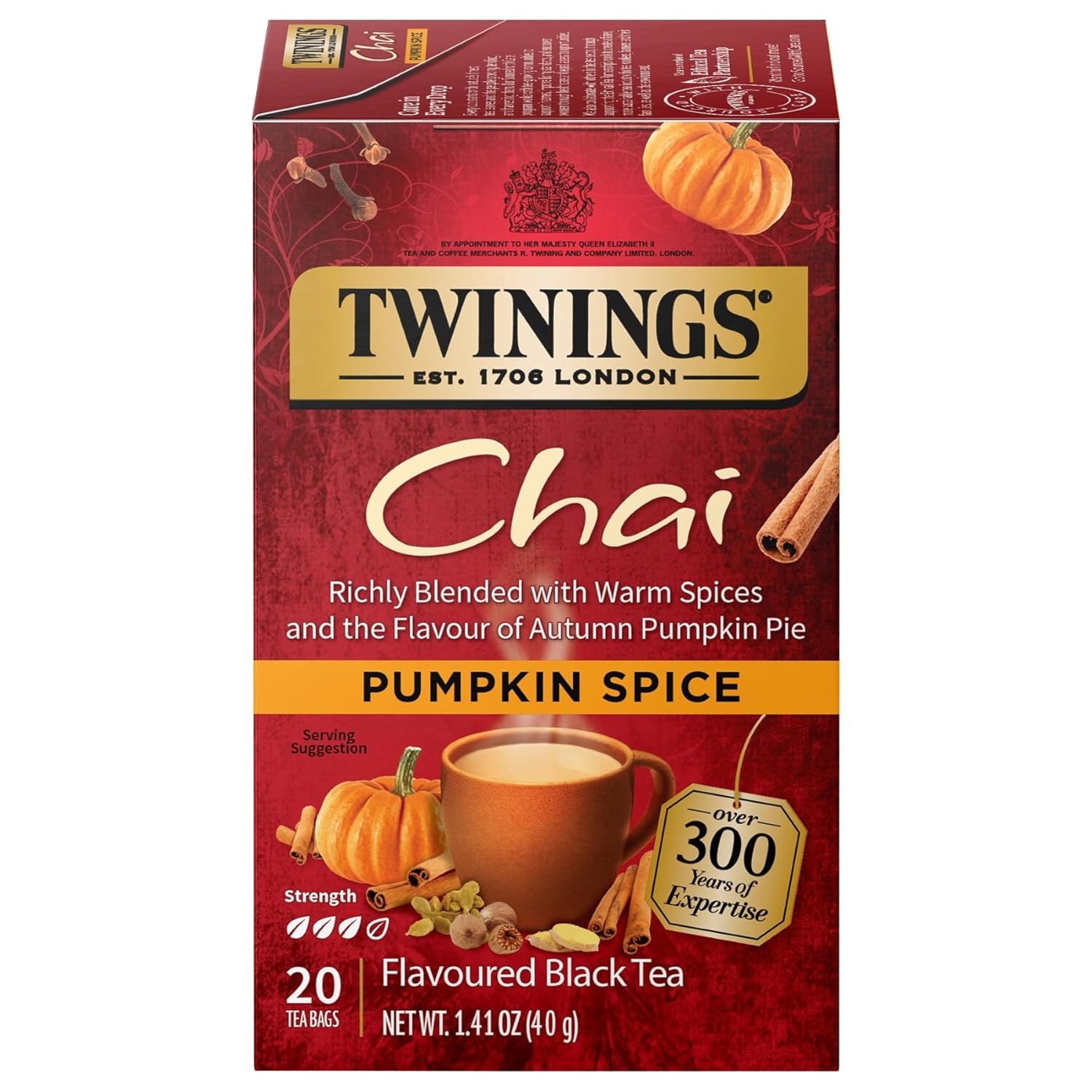 Twinings English Breakfast Black Tea Individually Wrapped Bags, 100 Count (Pack of 1), Smooth, Flavourful, and Robust, Caffeinated, Enjoy Hot or Iced | Packaging May Vary