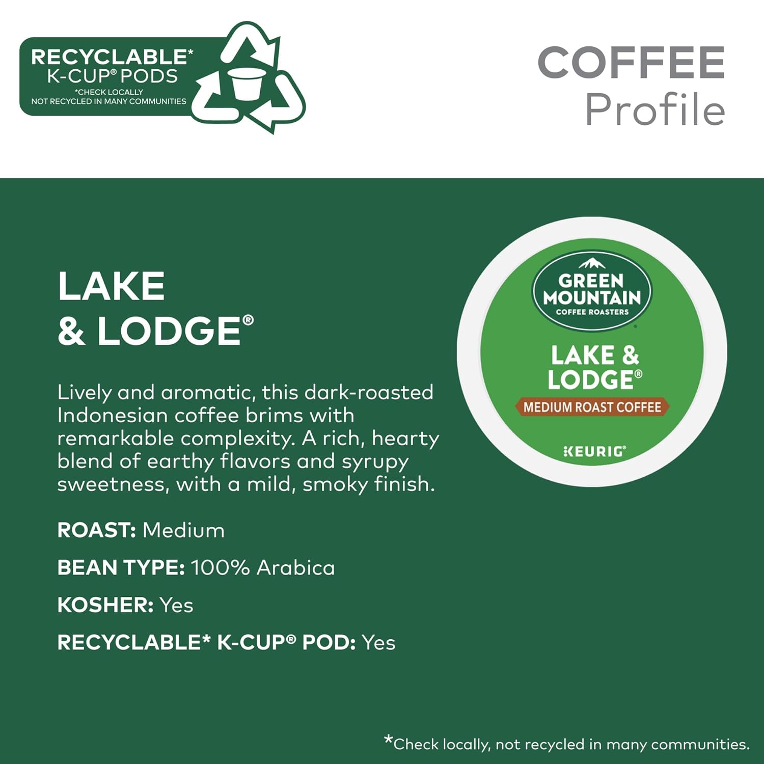 Green Mountain Coffee Roasters Half Caff Keurig Single-Serve K-Cup pods, Medium Roast Coffee, 72 Count (6 Packs of 12)