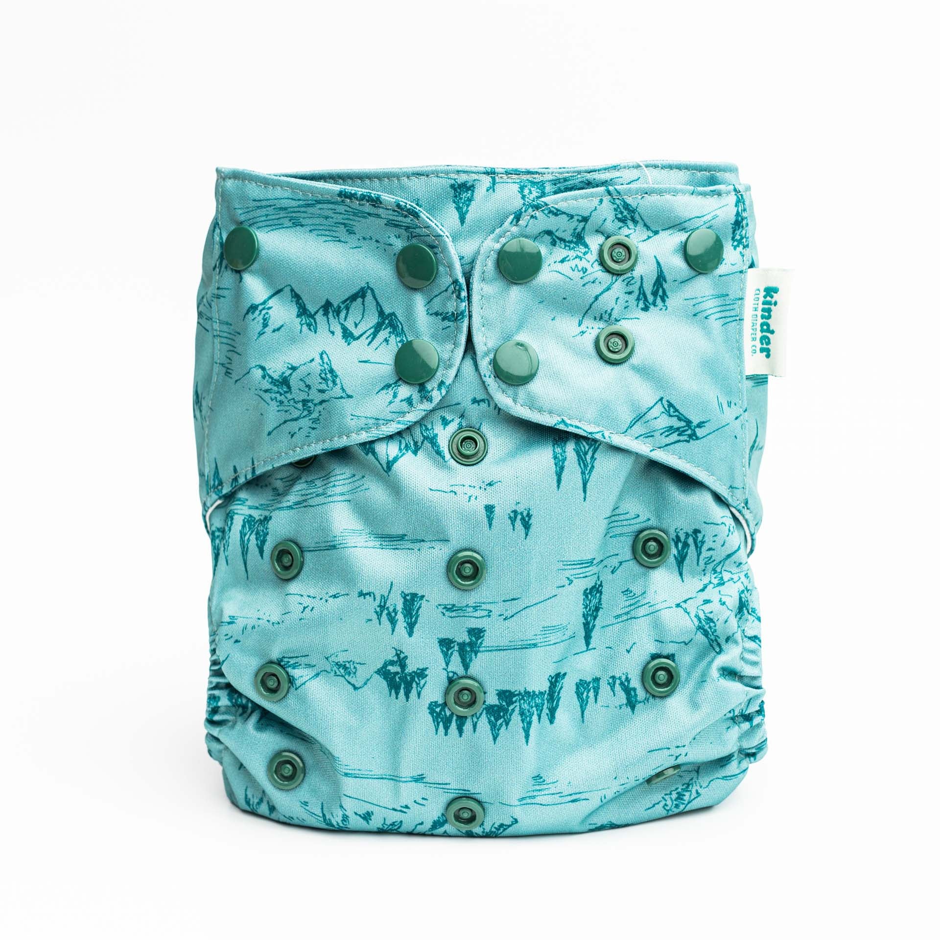 Kinder Cloth Diaper Co. Botanicals Patterned Pocket Cloth Diaper with Athletic Wicking Jersey